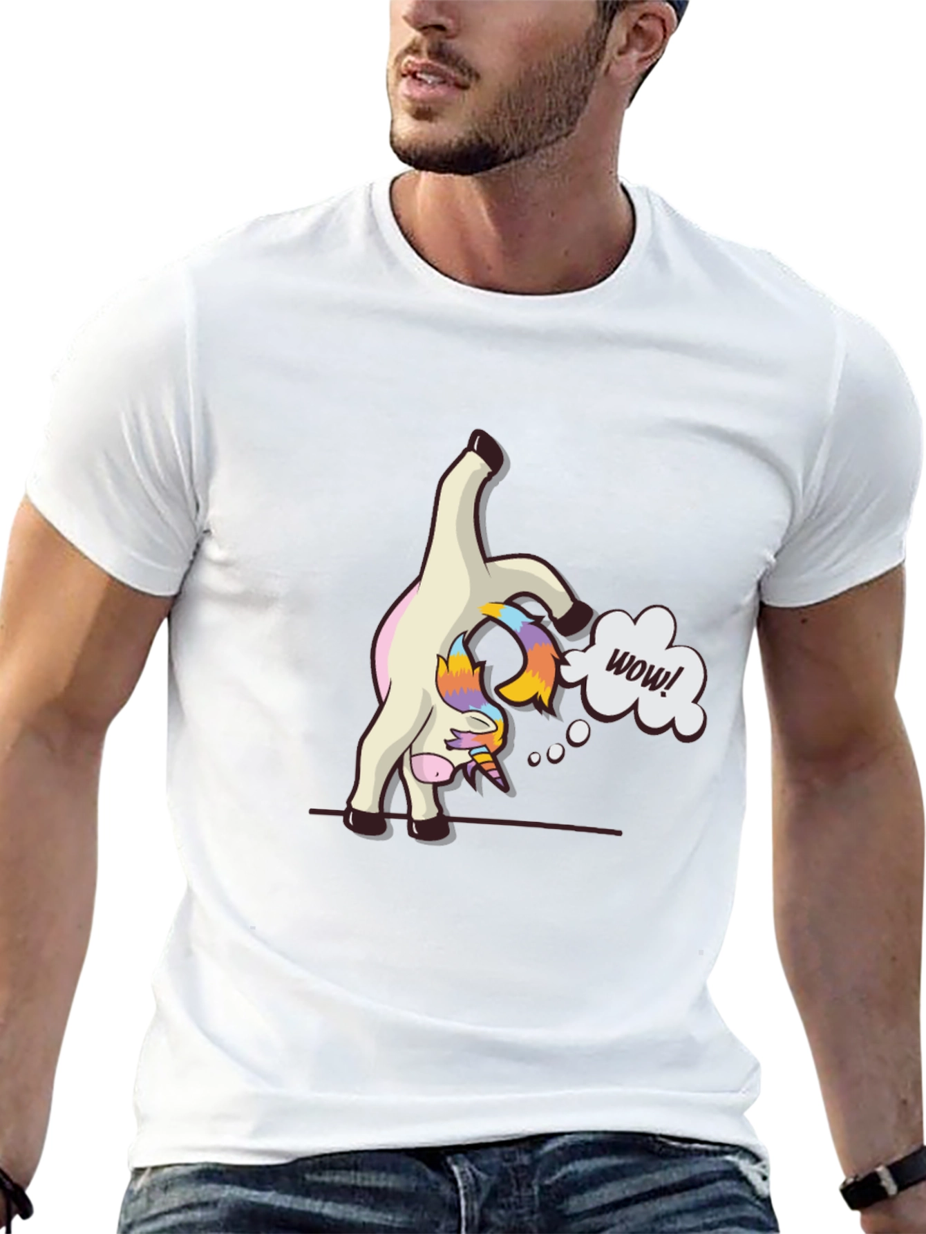 Unicorn Wow! Black Graphic Tee