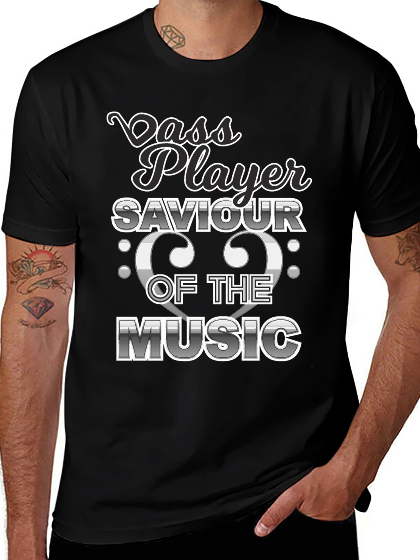 Bass Player Saviour of the Music Graphic T-Shirt