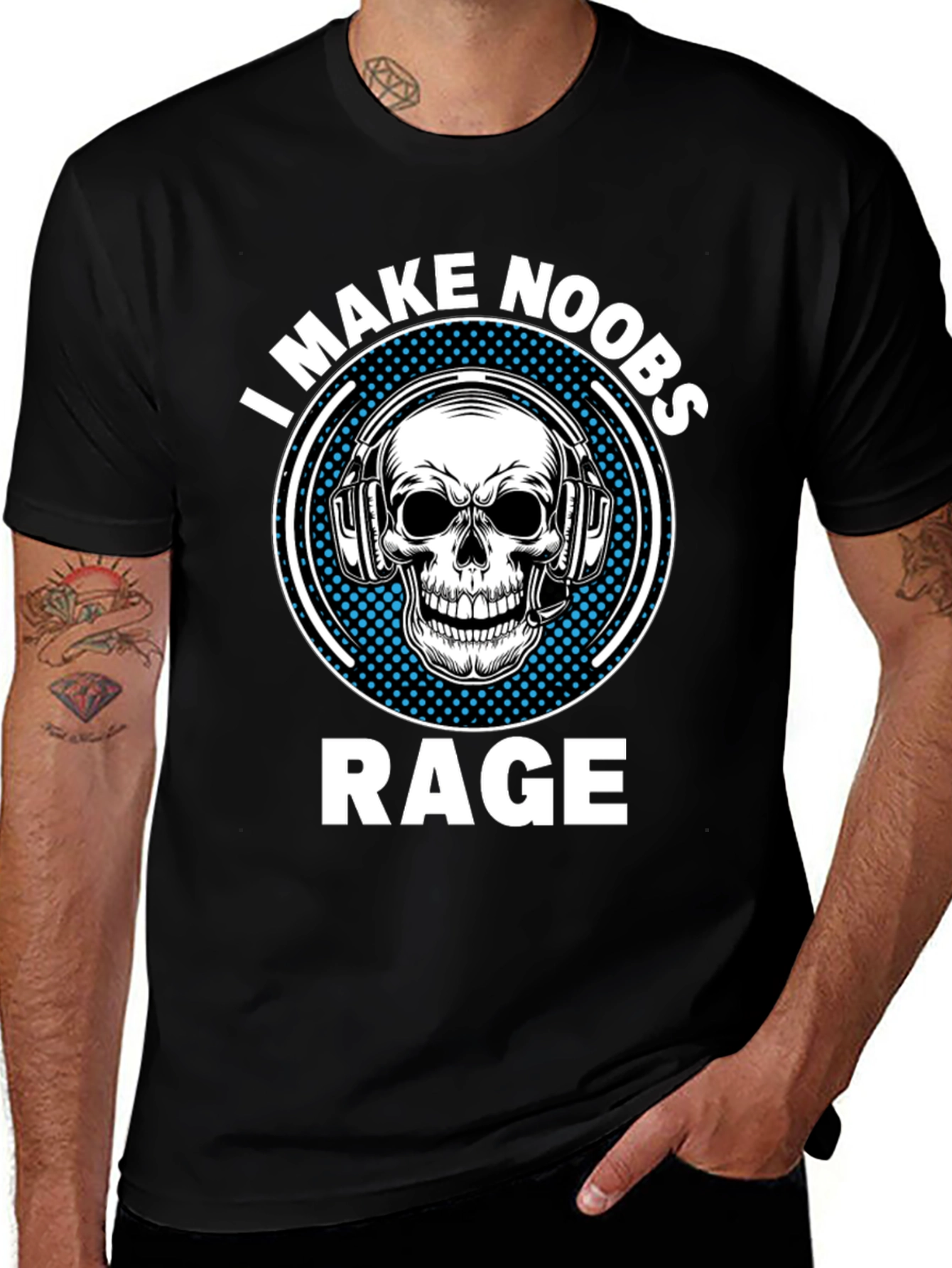 I Make Noobs Rage Skull Gaming T-Shirt