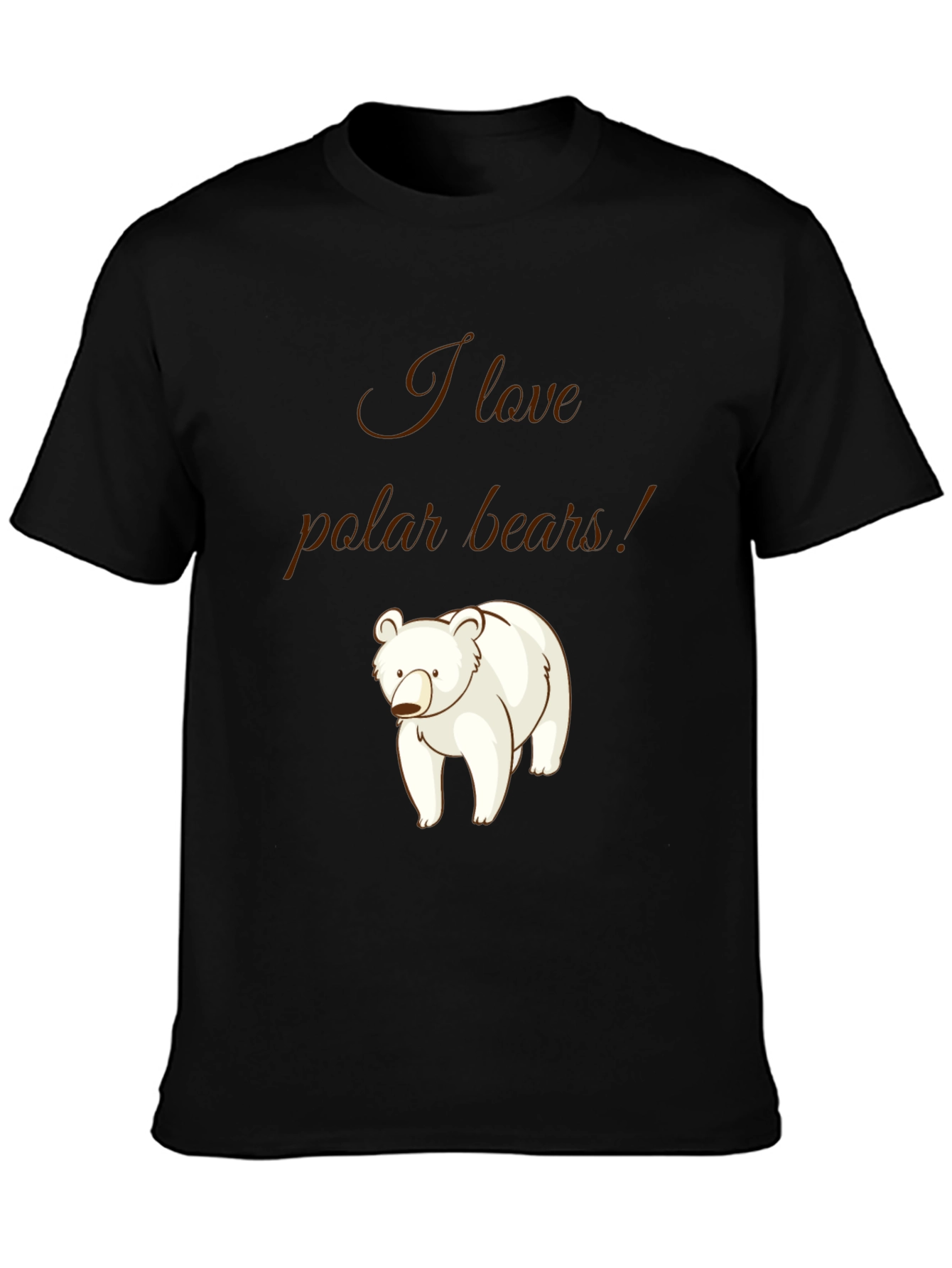I Love Polar Bears Graphic T-Shirt - Black