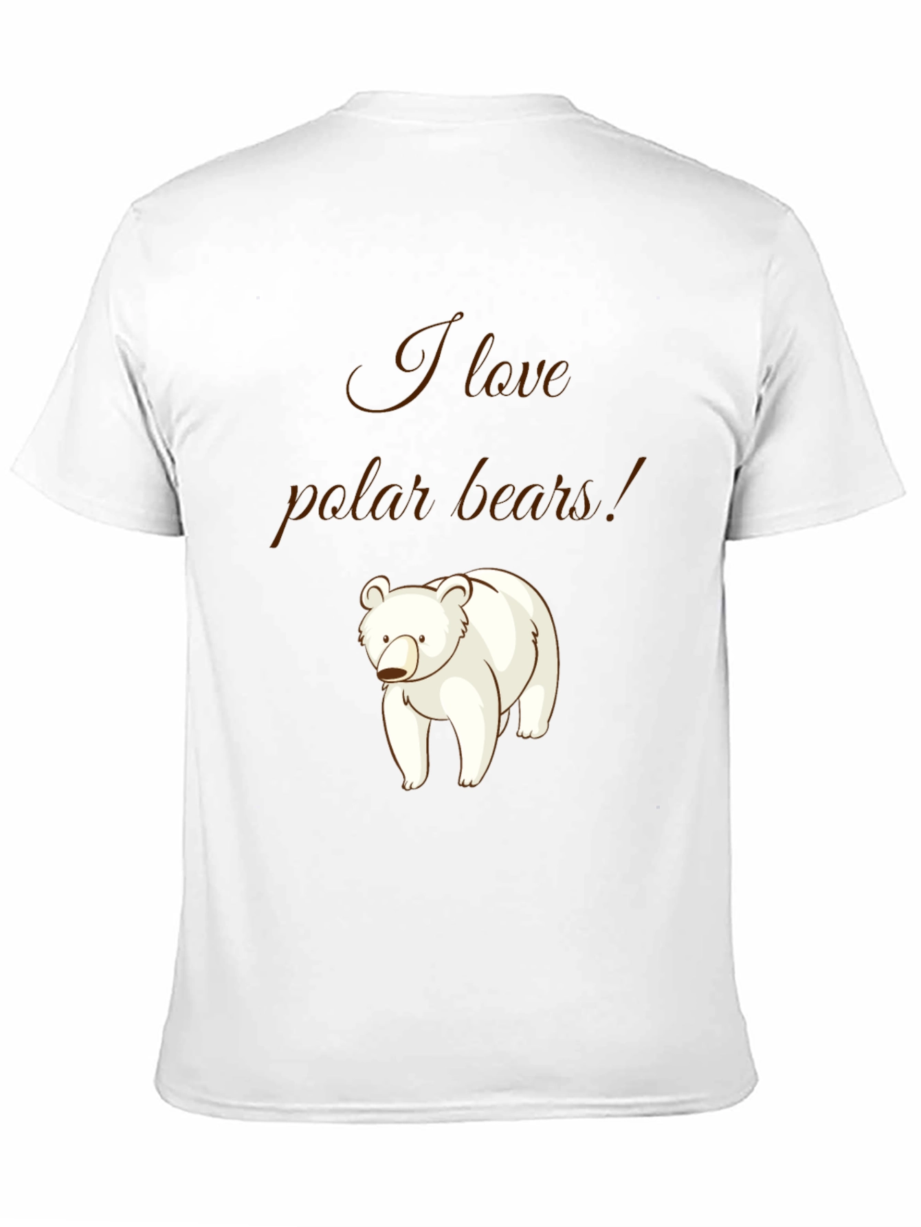 I Love Polar Bears Graphic T-Shirt - Black