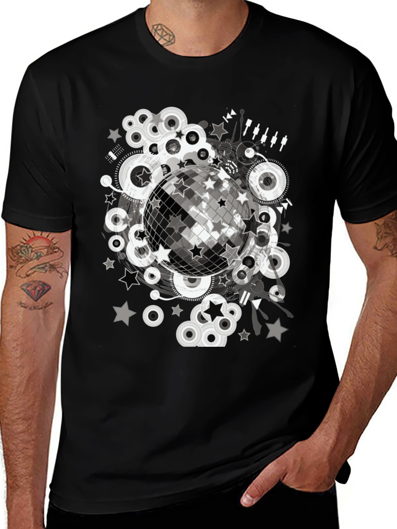 Disco Ball Graphic Tee - Retro Party Shirt