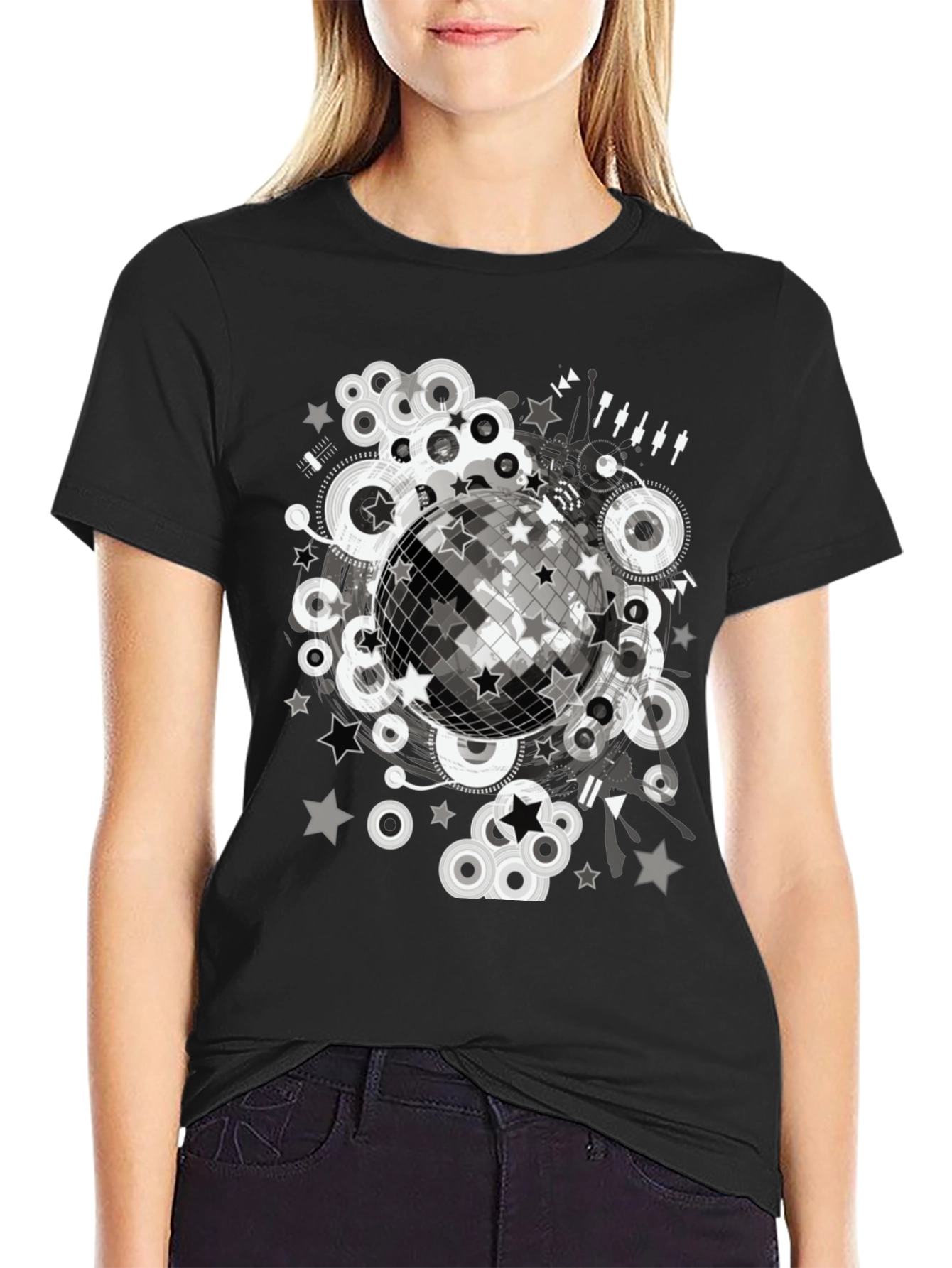 Disco Ball Graphic Tee - Retro Party Shirt