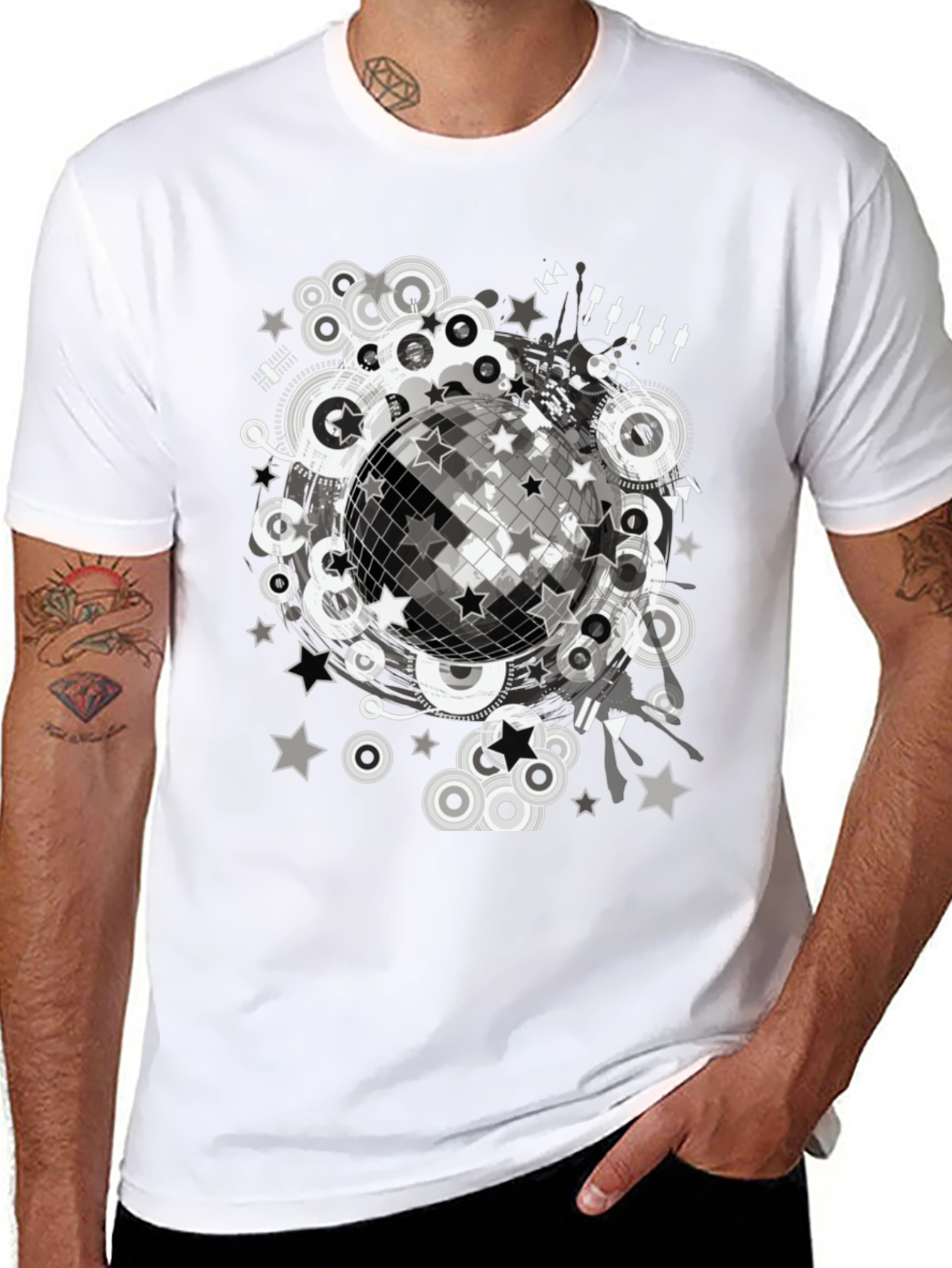 Disco Ball Graphic Tee - Retro Party Shirt