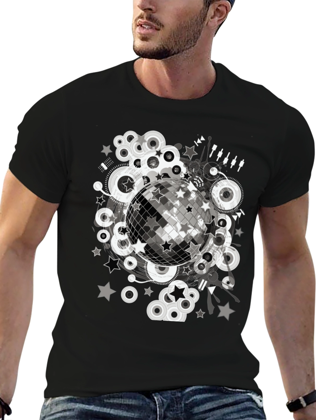 Disco Ball Graphic Tee - Retro Party Shirt