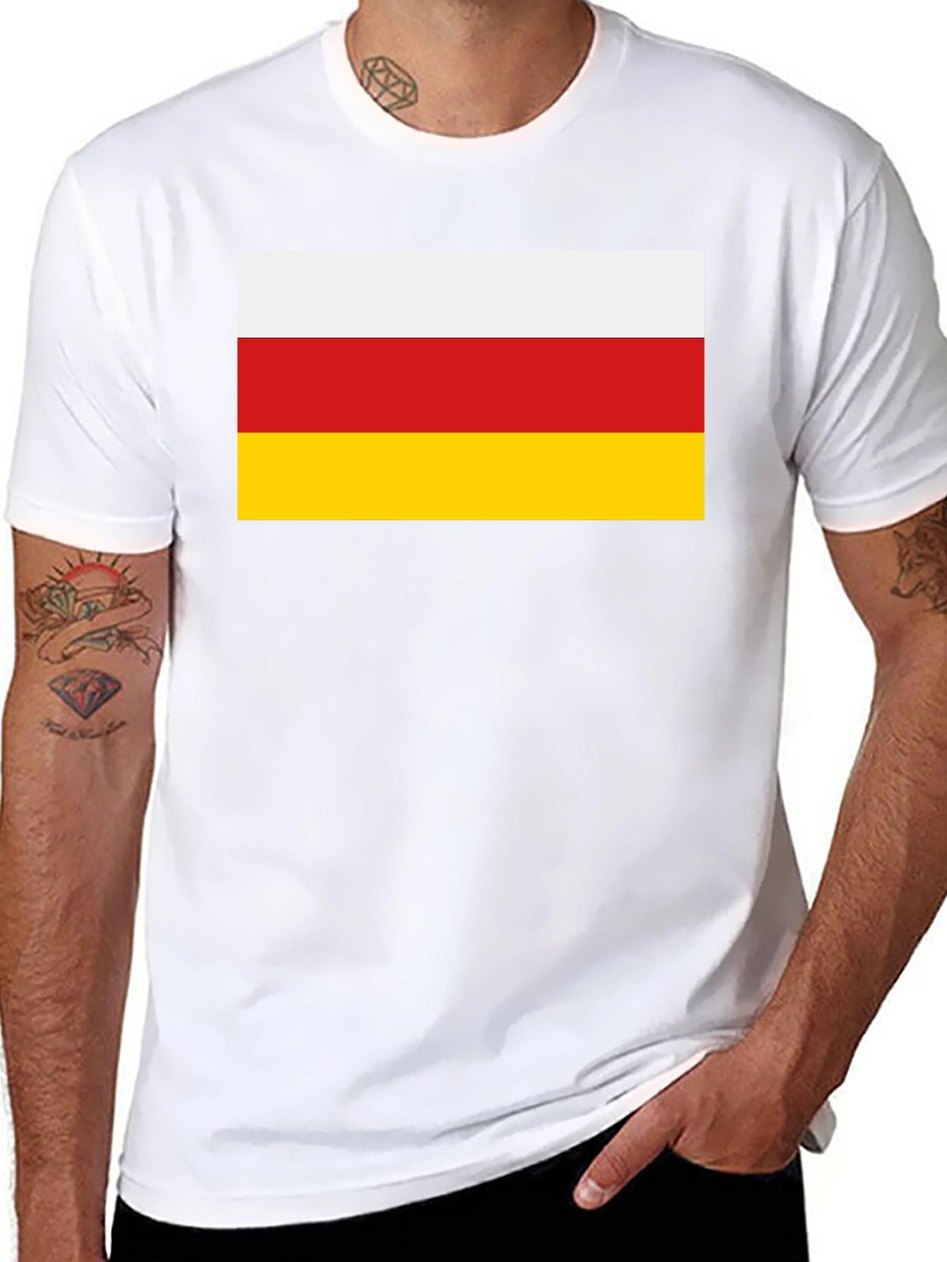 South Ossetia Flag T-Shirt - Black Cotton Tee