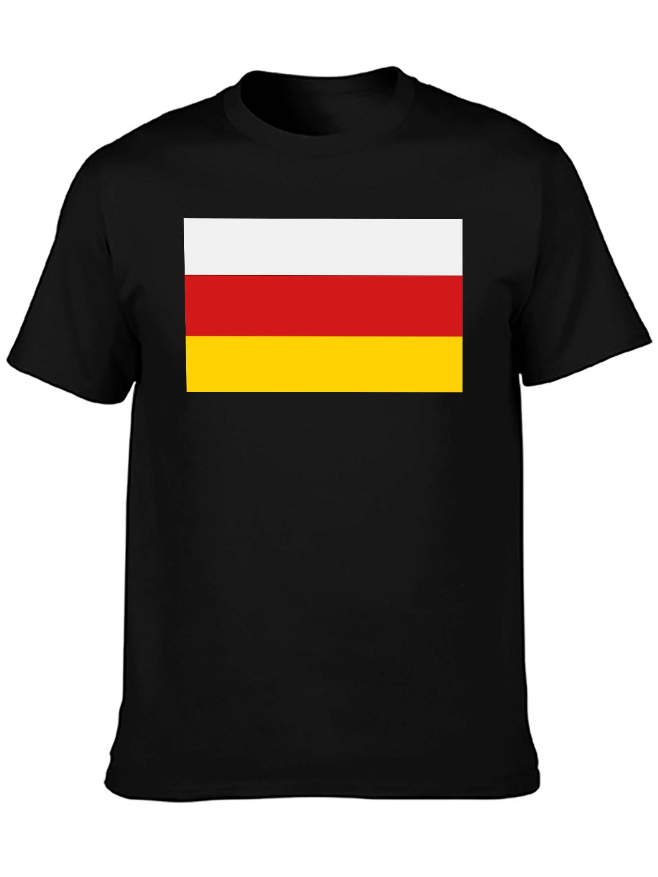 South Ossetia Flag T-Shirt - Black Cotton Tee
