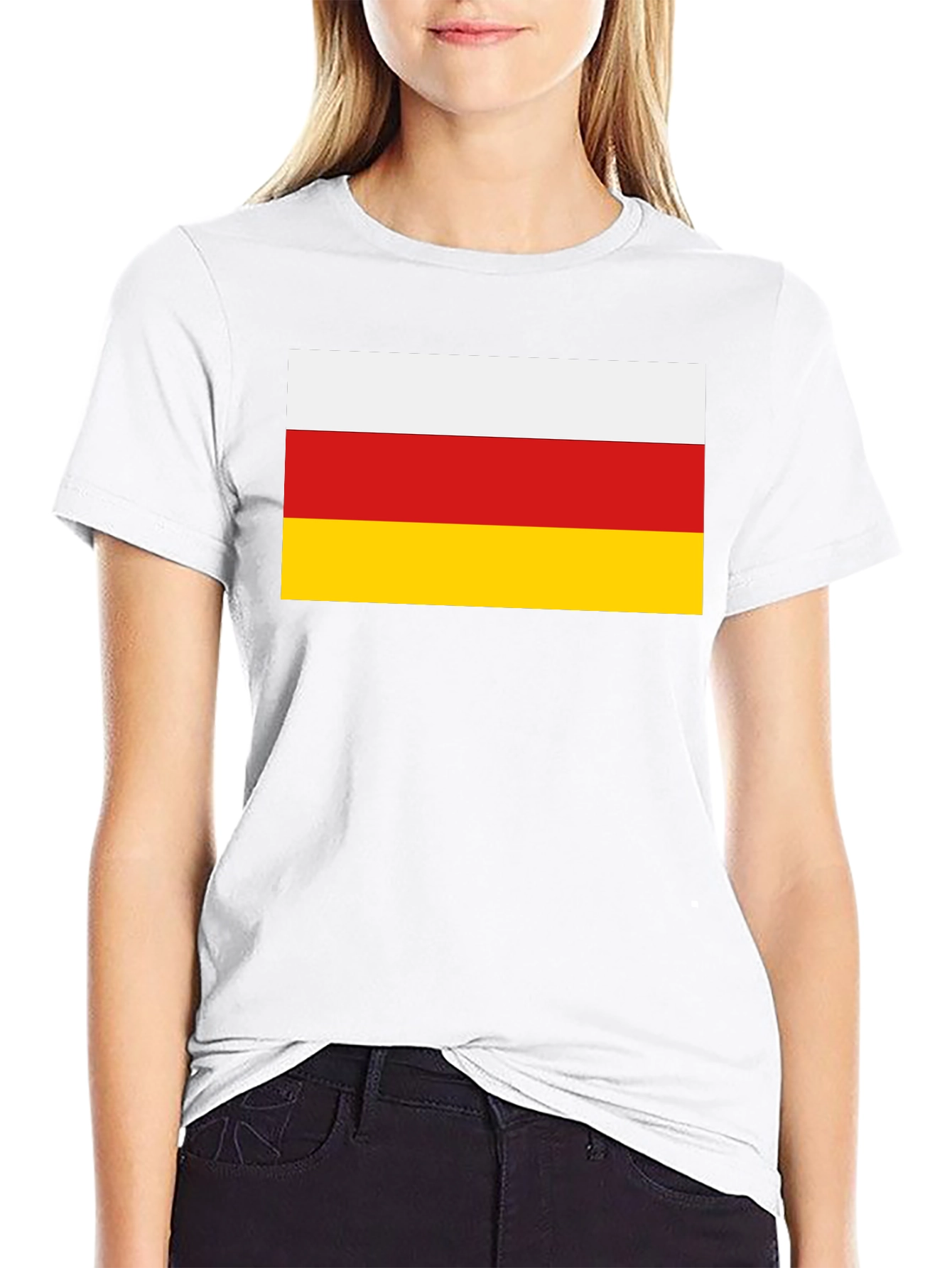 South Ossetia Flag T-Shirt - Black Cotton Tee