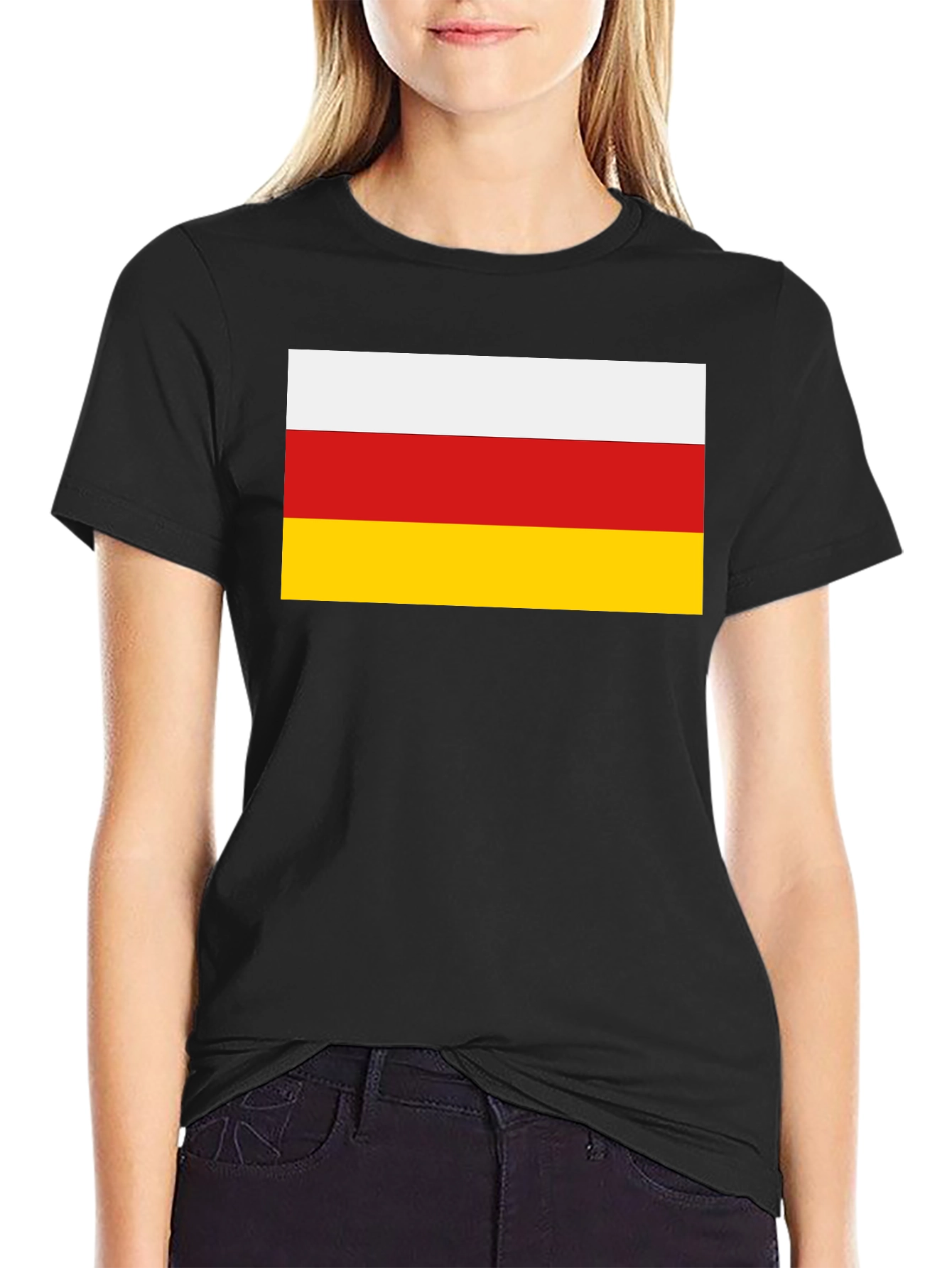 South Ossetia Flag T-Shirt - Black Cotton Tee