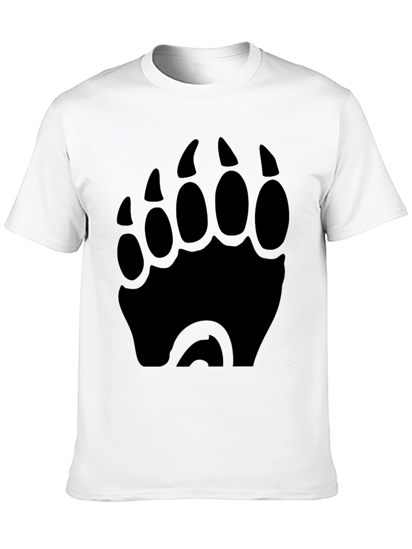 Bear Paw Print Graphic Tee - Black T-Shirt