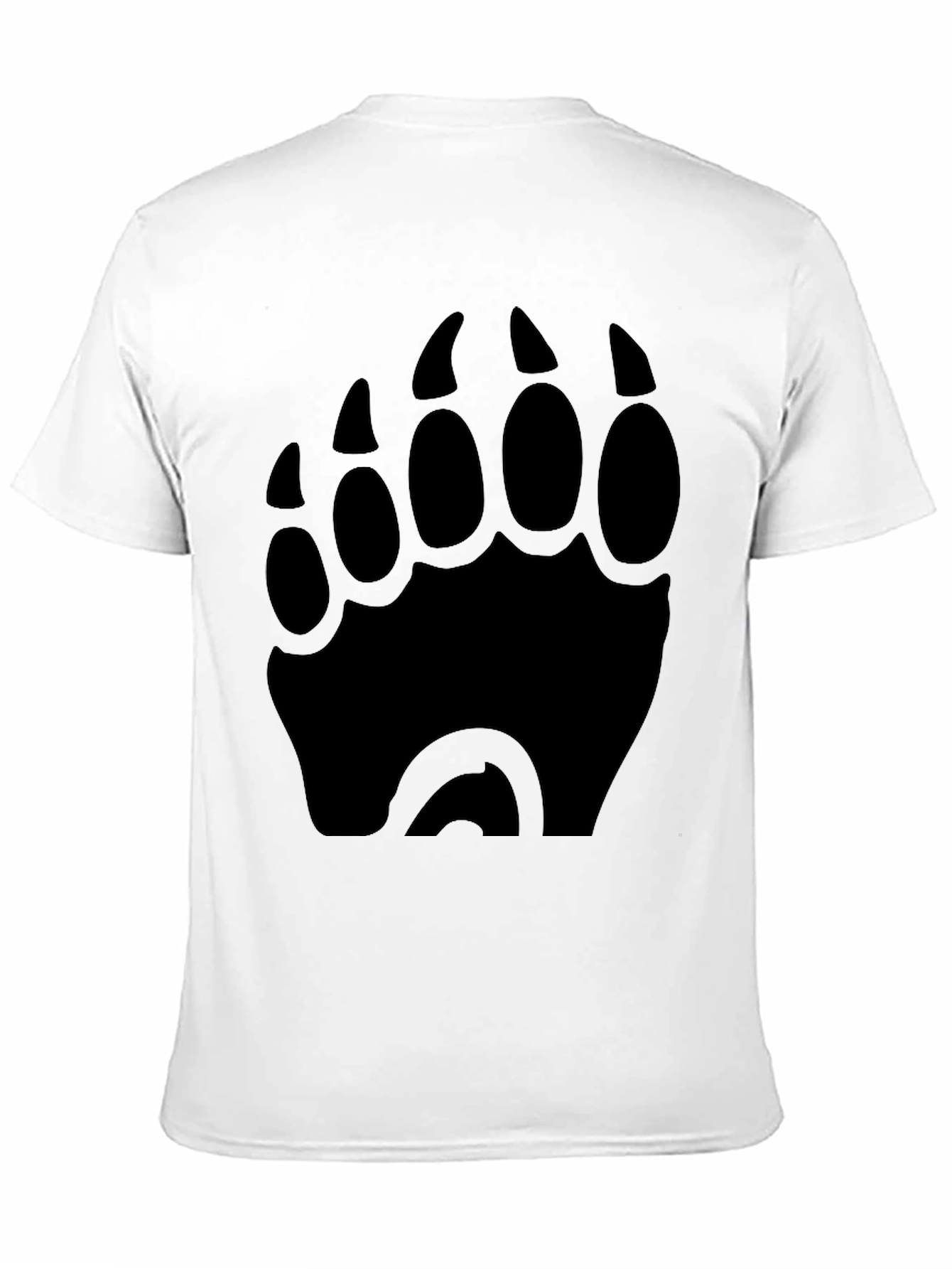 Bear Paw Print Graphic Tee - Black T-Shirt