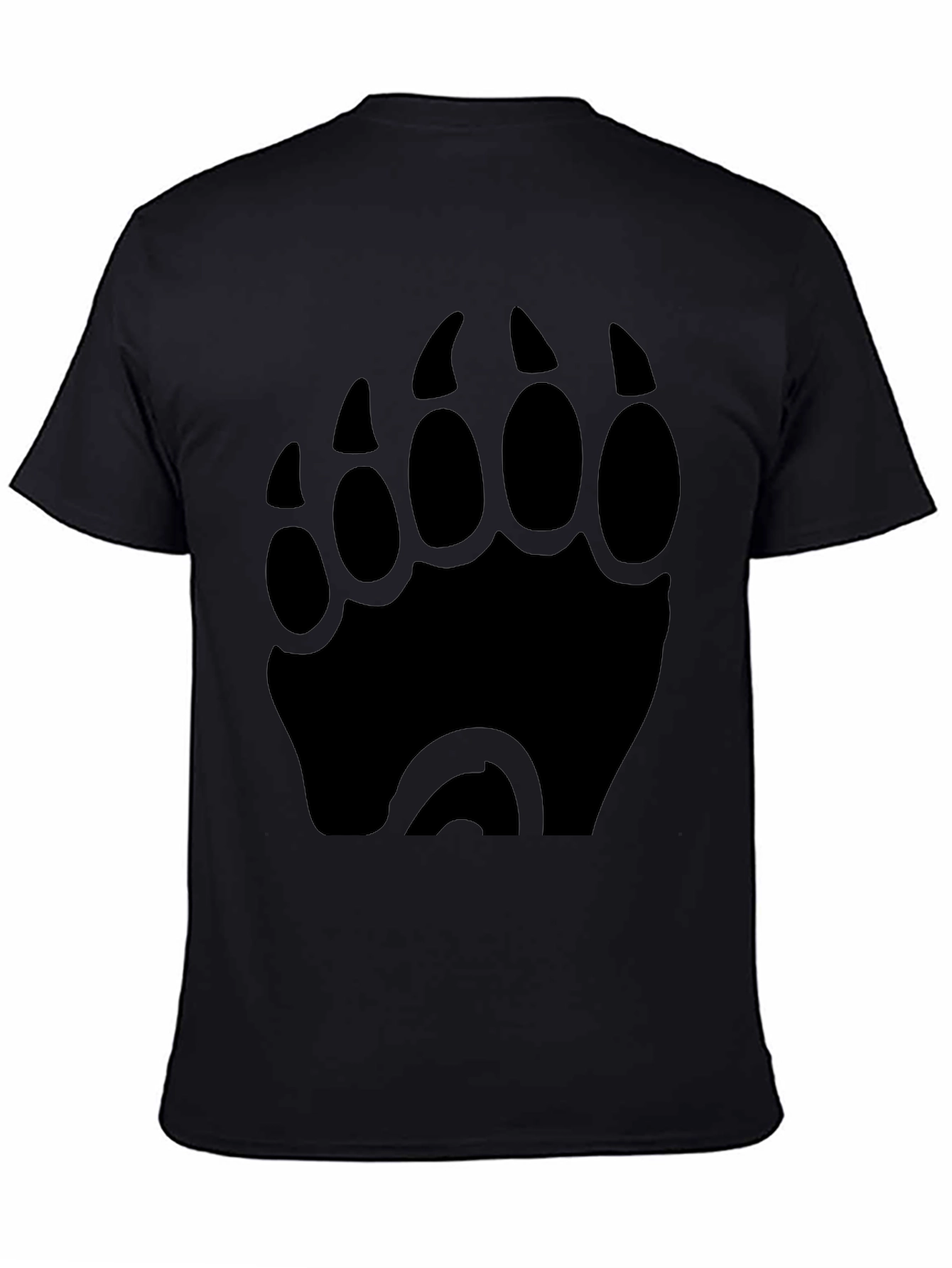 Bear Paw Print Graphic Tee - Black T-Shirt