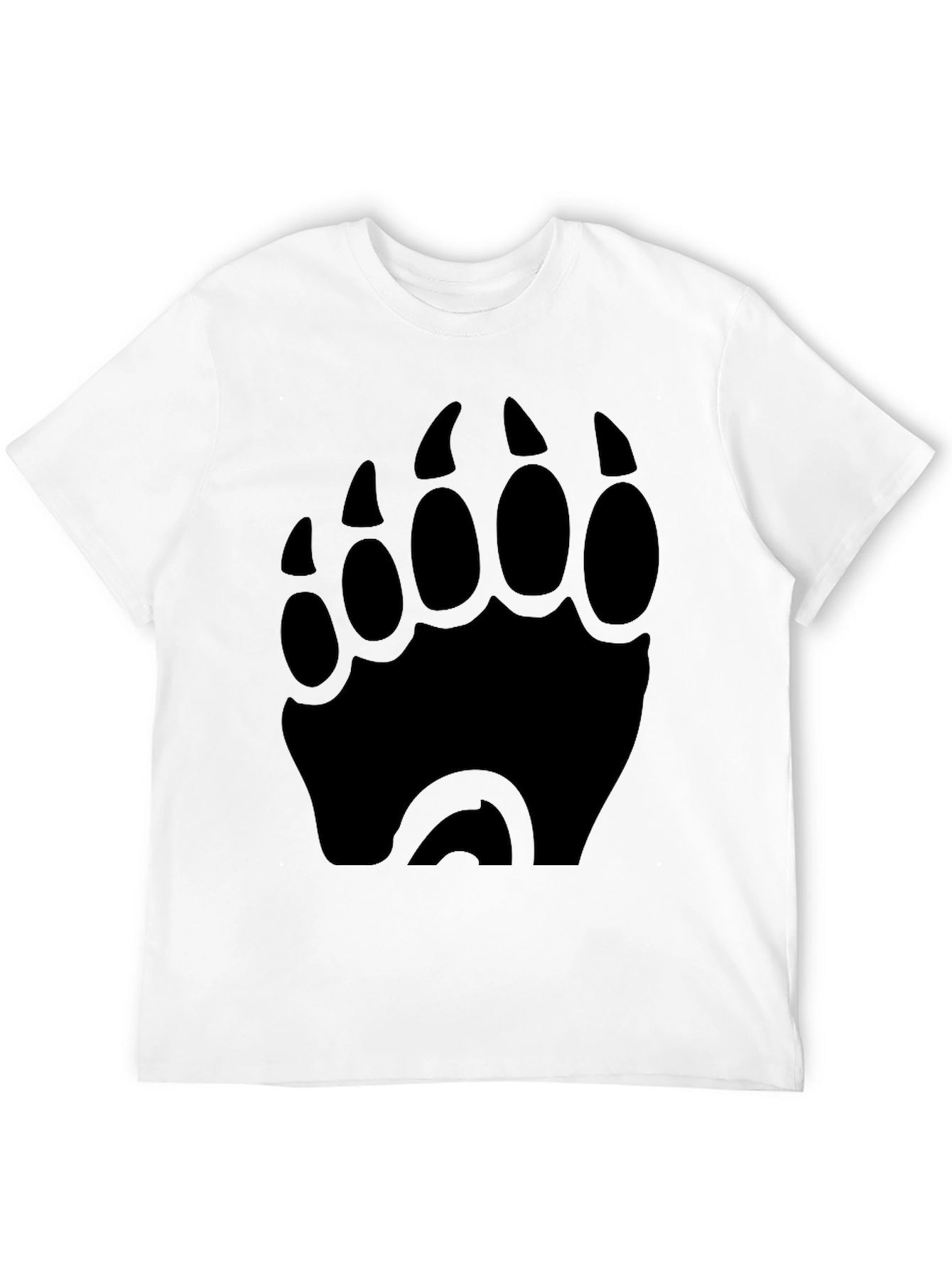 Bear Paw Print Graphic Tee - Black T-Shirt