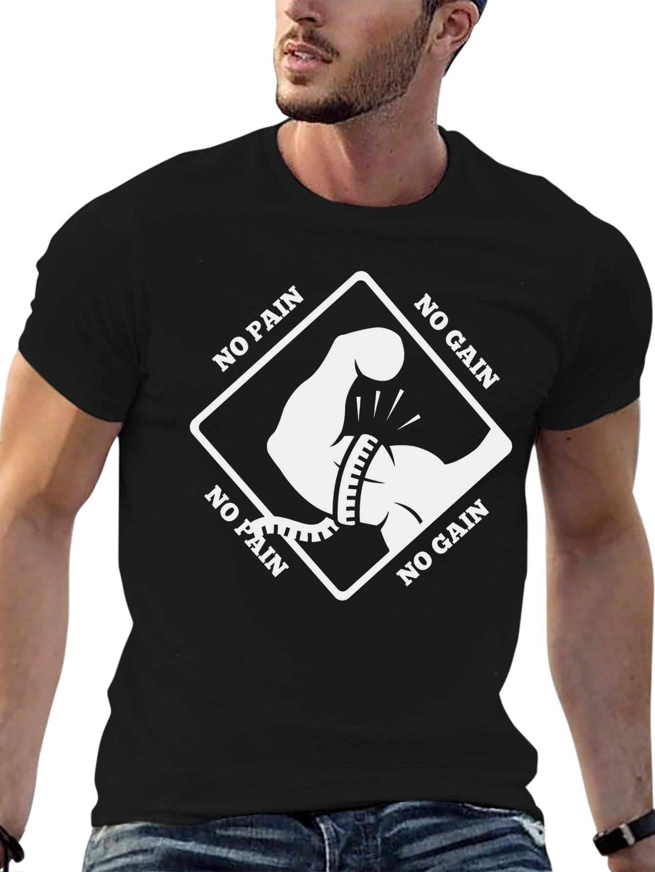 No Pain No Gain Black Graphic Tee