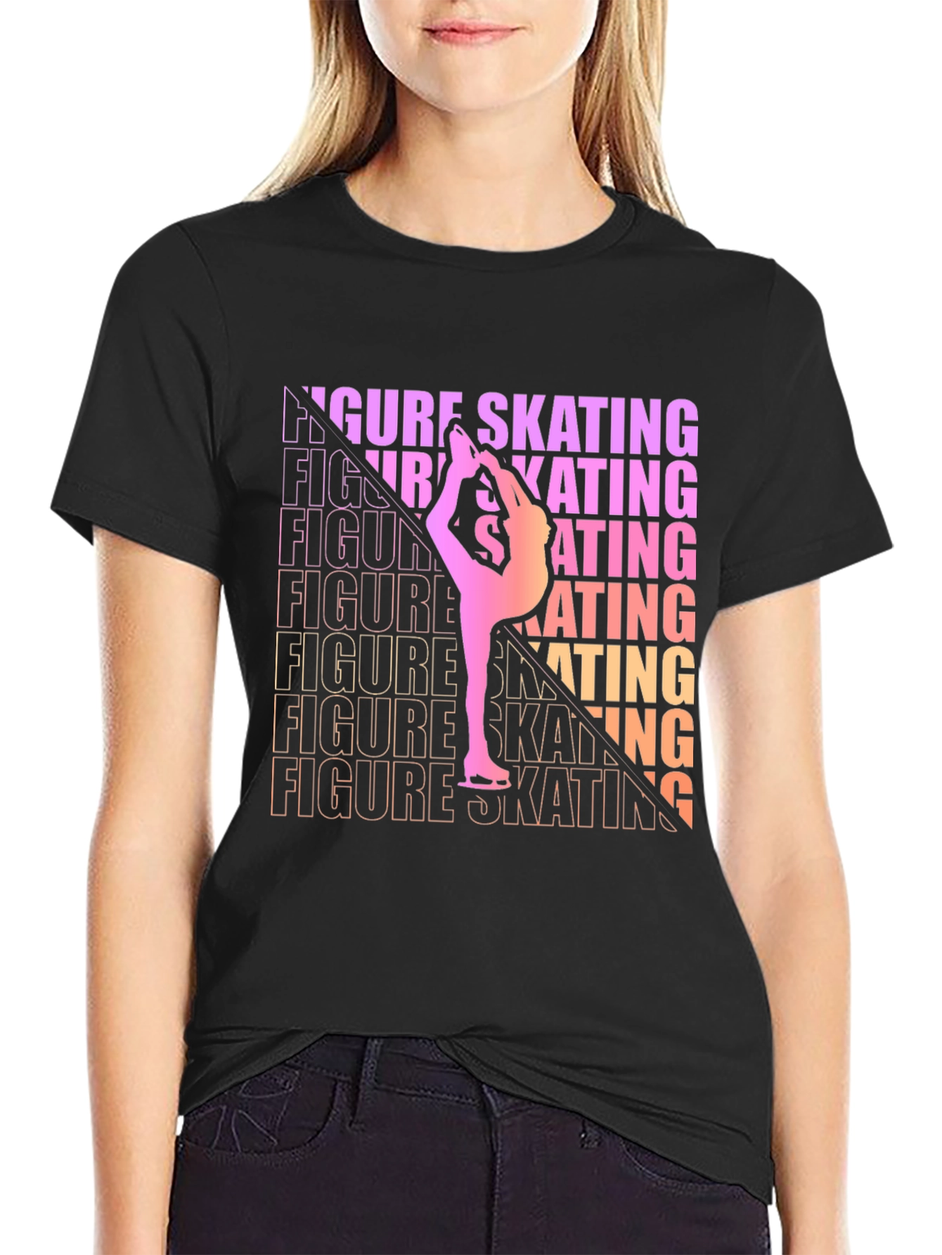 Figure Skating Graphic Tee - Gradient Design