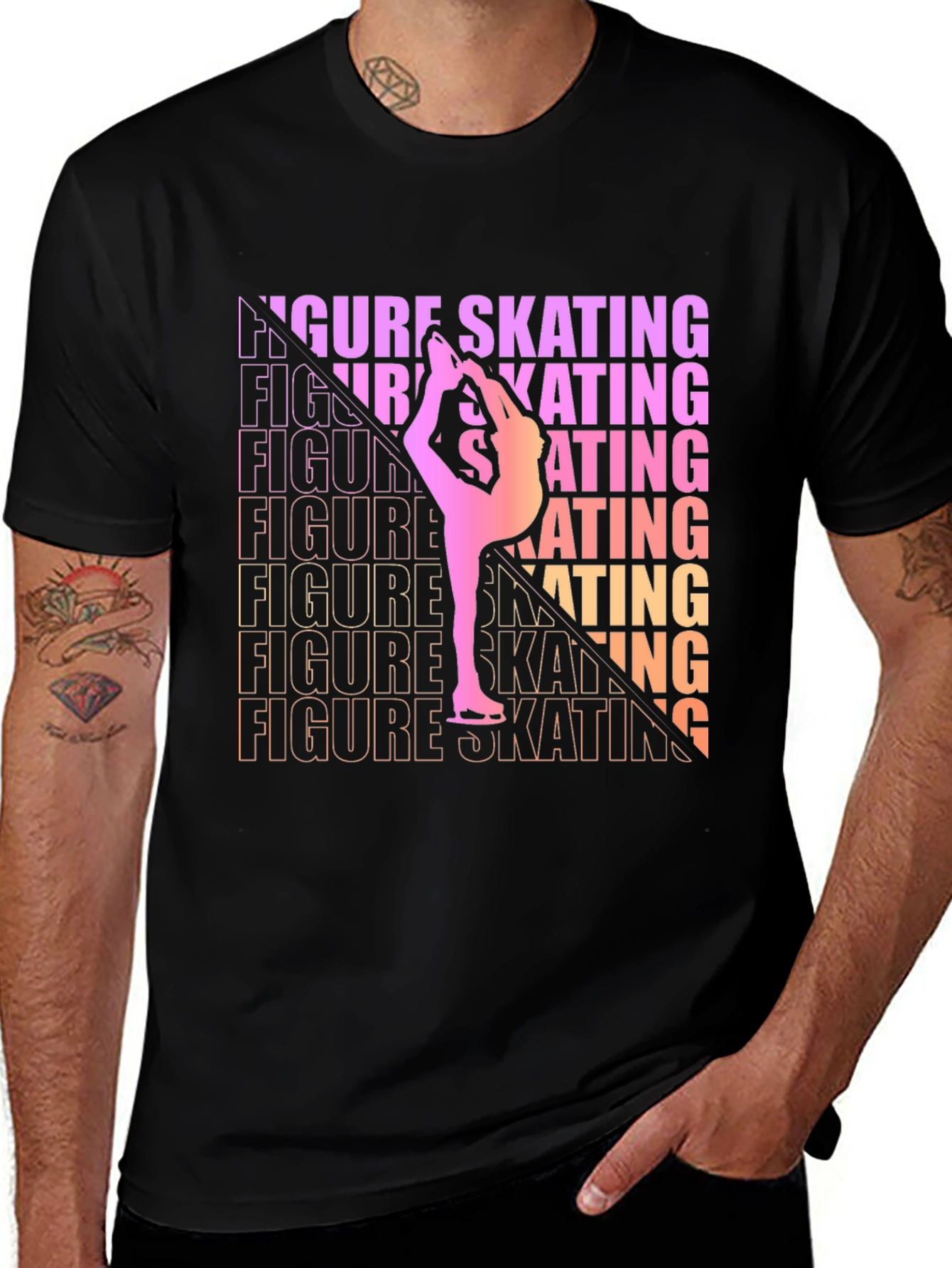 Figure Skating Graphic Tee - Gradient Design