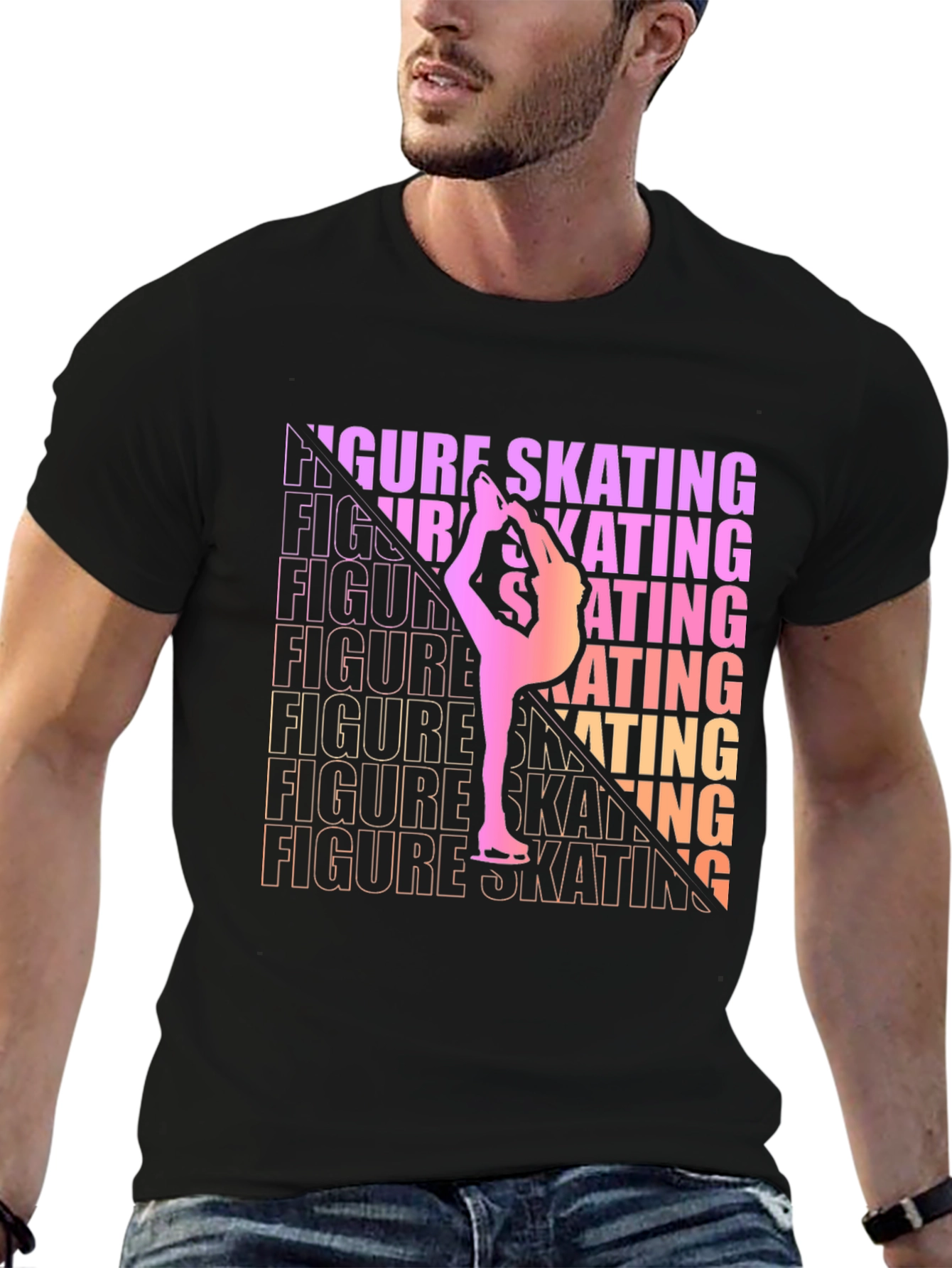 Figure Skating Graphic Tee - Gradient Design