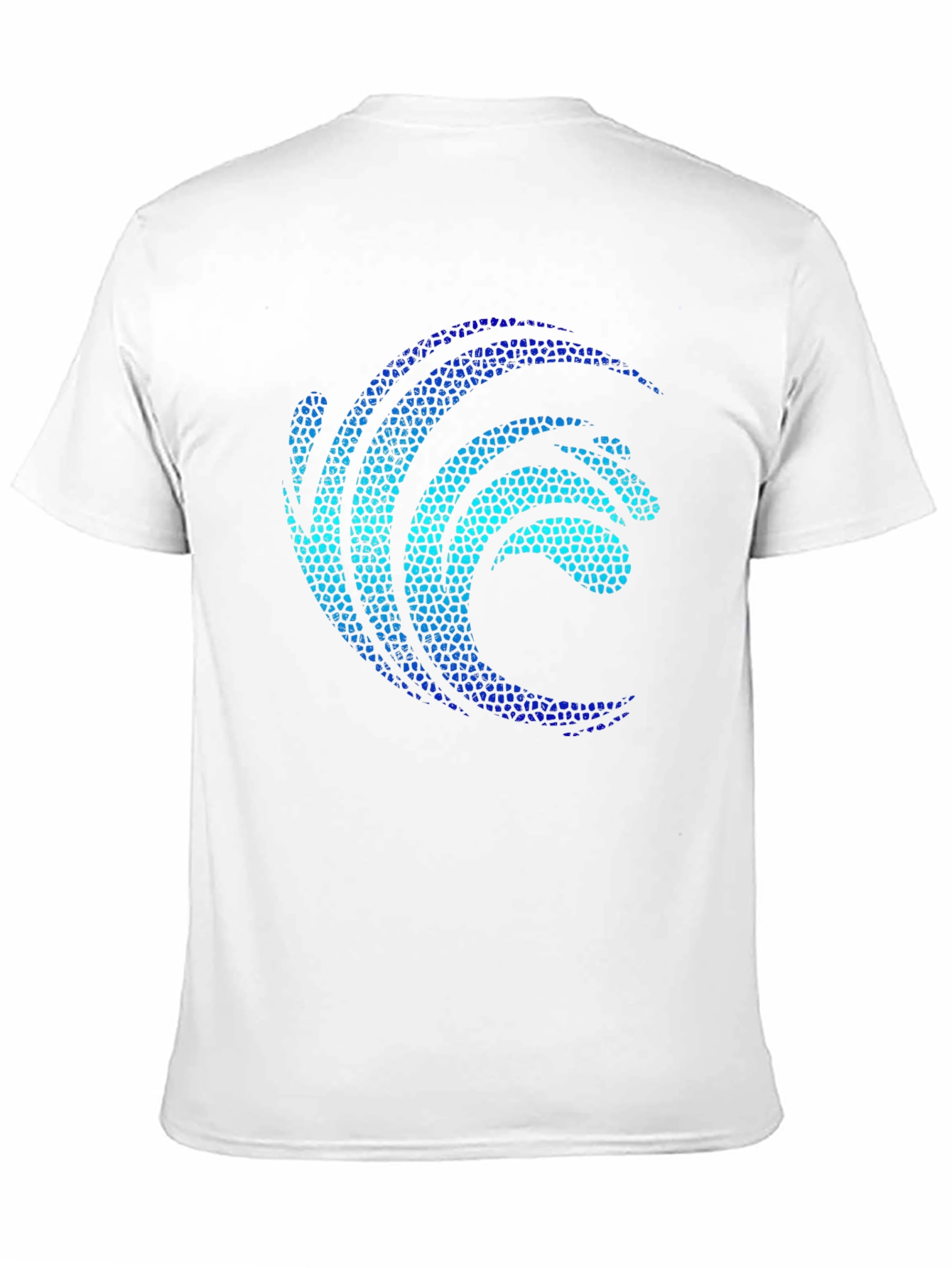 Mosaic Wave Graphic Black T-Shirt
