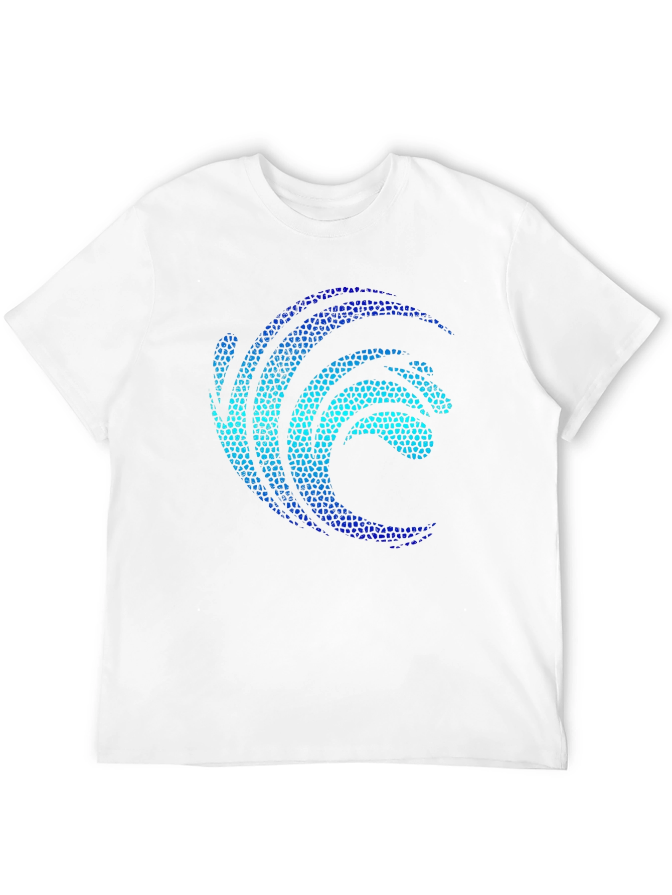 Mosaic Wave Graphic Black T-Shirt