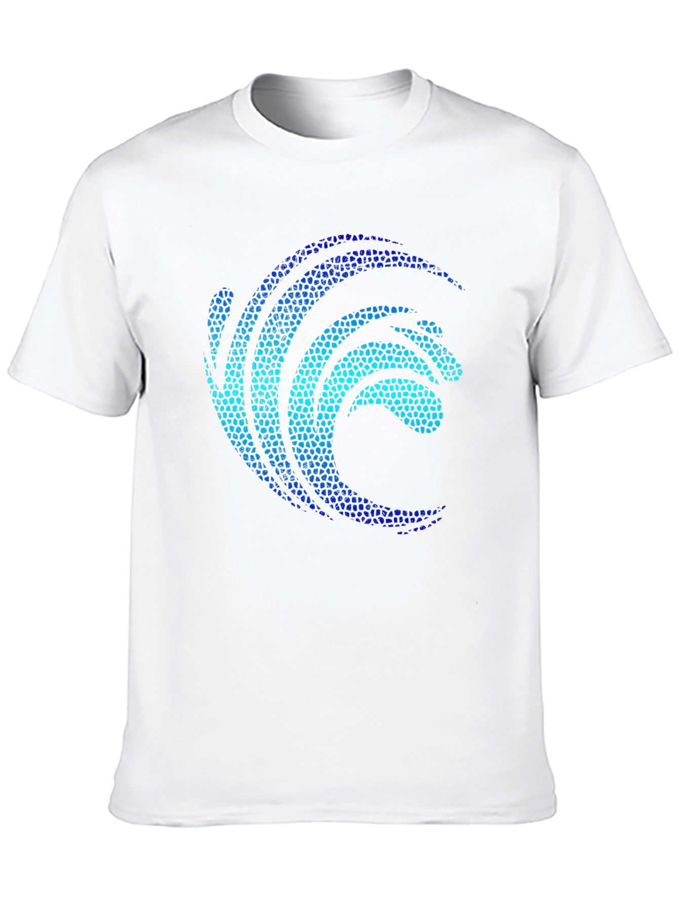 Mosaic Wave Graphic Black T-Shirt