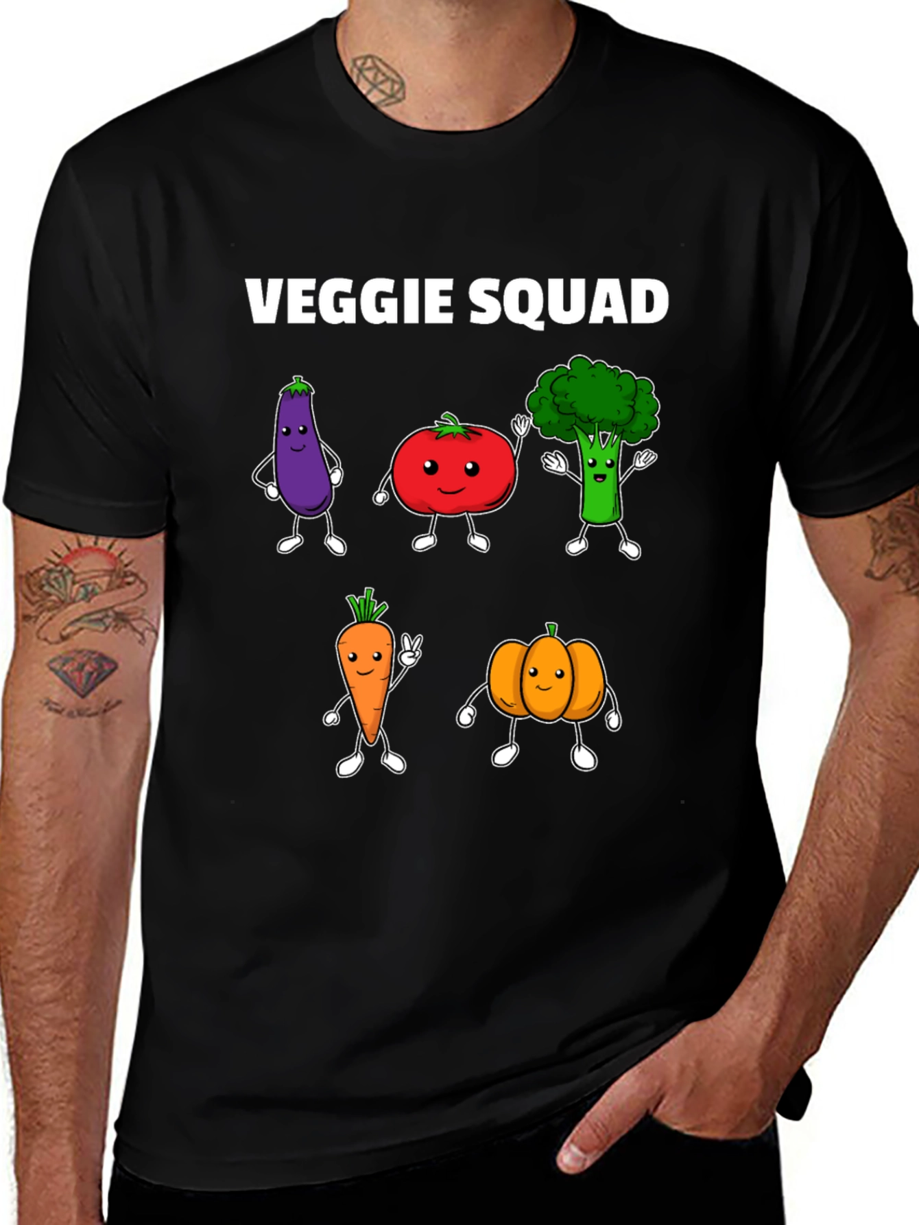 Veggie Squad Graphic Tee - Black T-Shirt