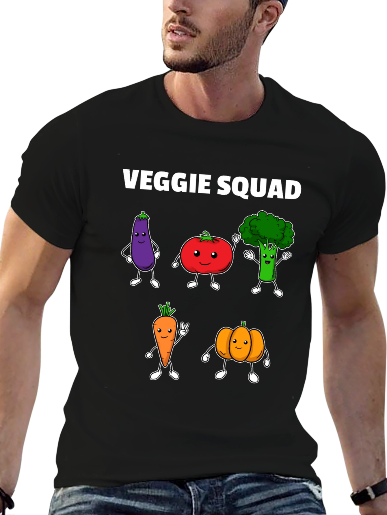 Veggie Squad Graphic Tee - Black T-Shirt