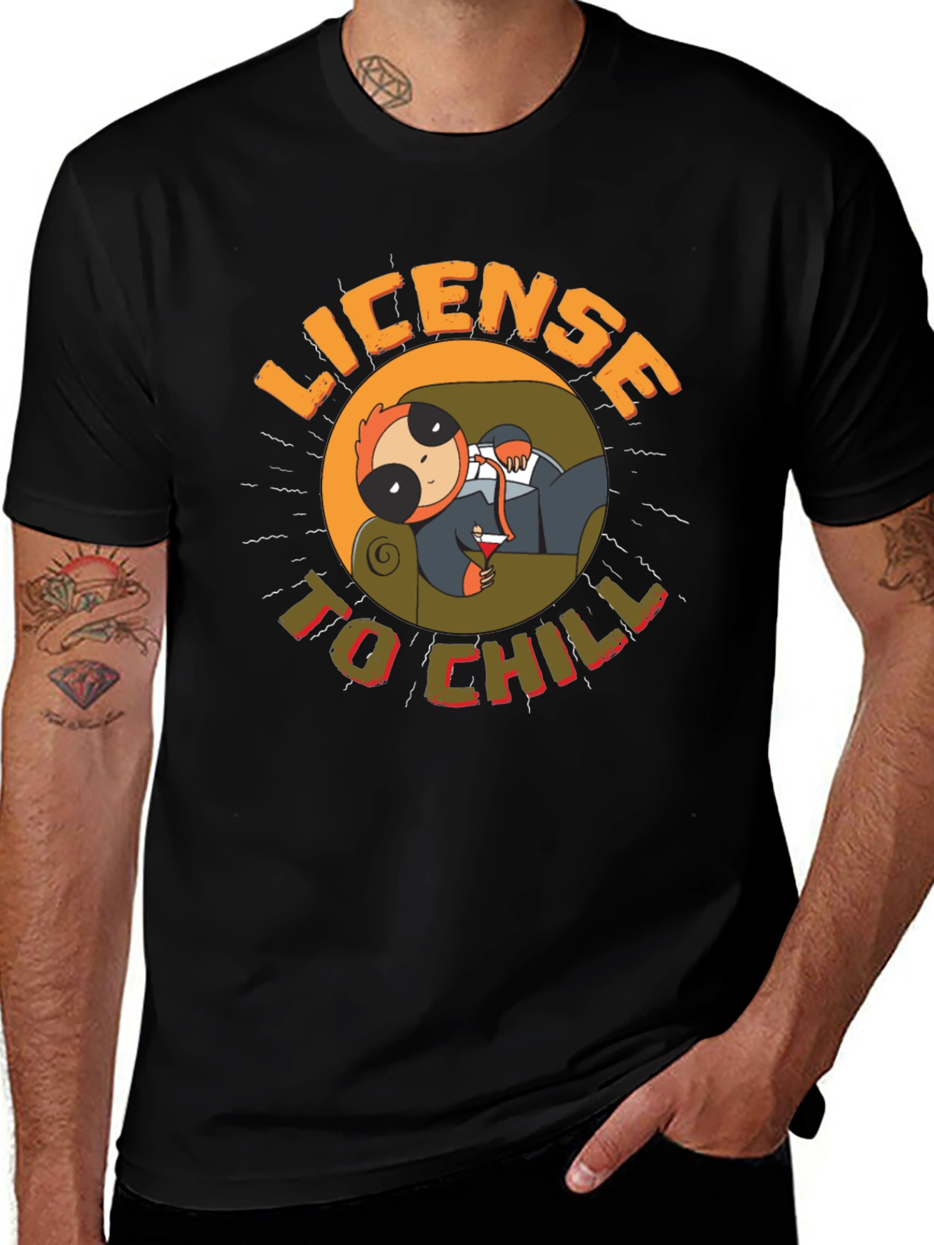 License to Chill Sloth Graphic Tee - Relaxed Style
