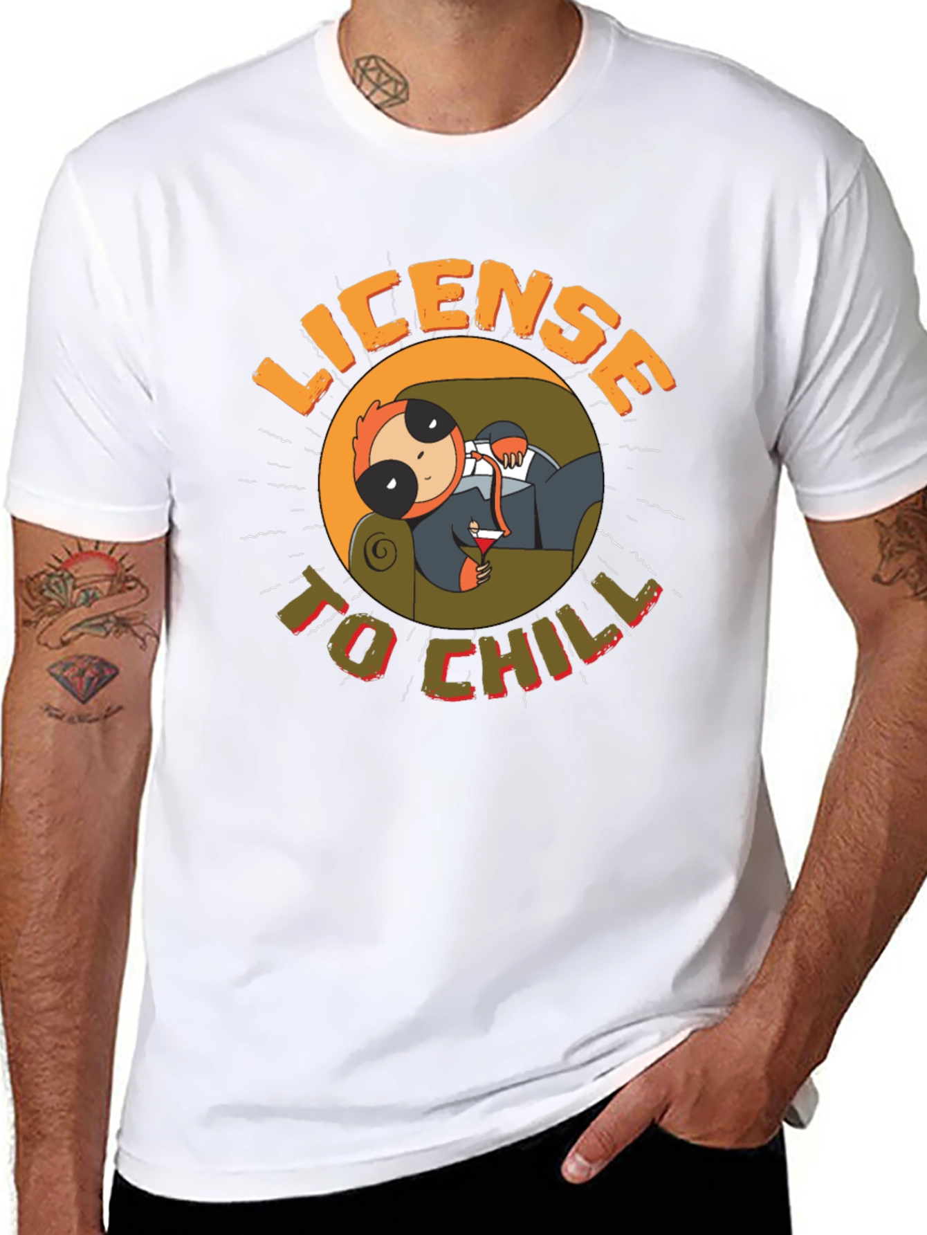 License to Chill Sloth Graphic Tee - Relaxed Style