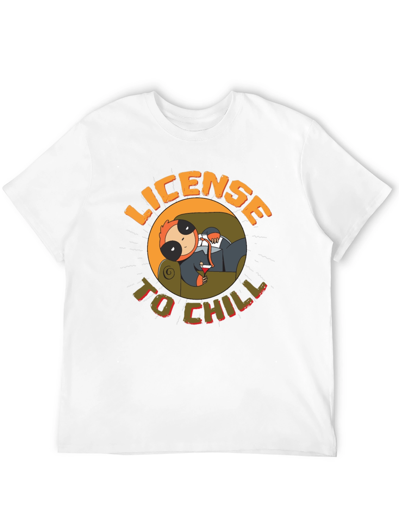 License to Chill Sloth Graphic Tee - Relaxed Style