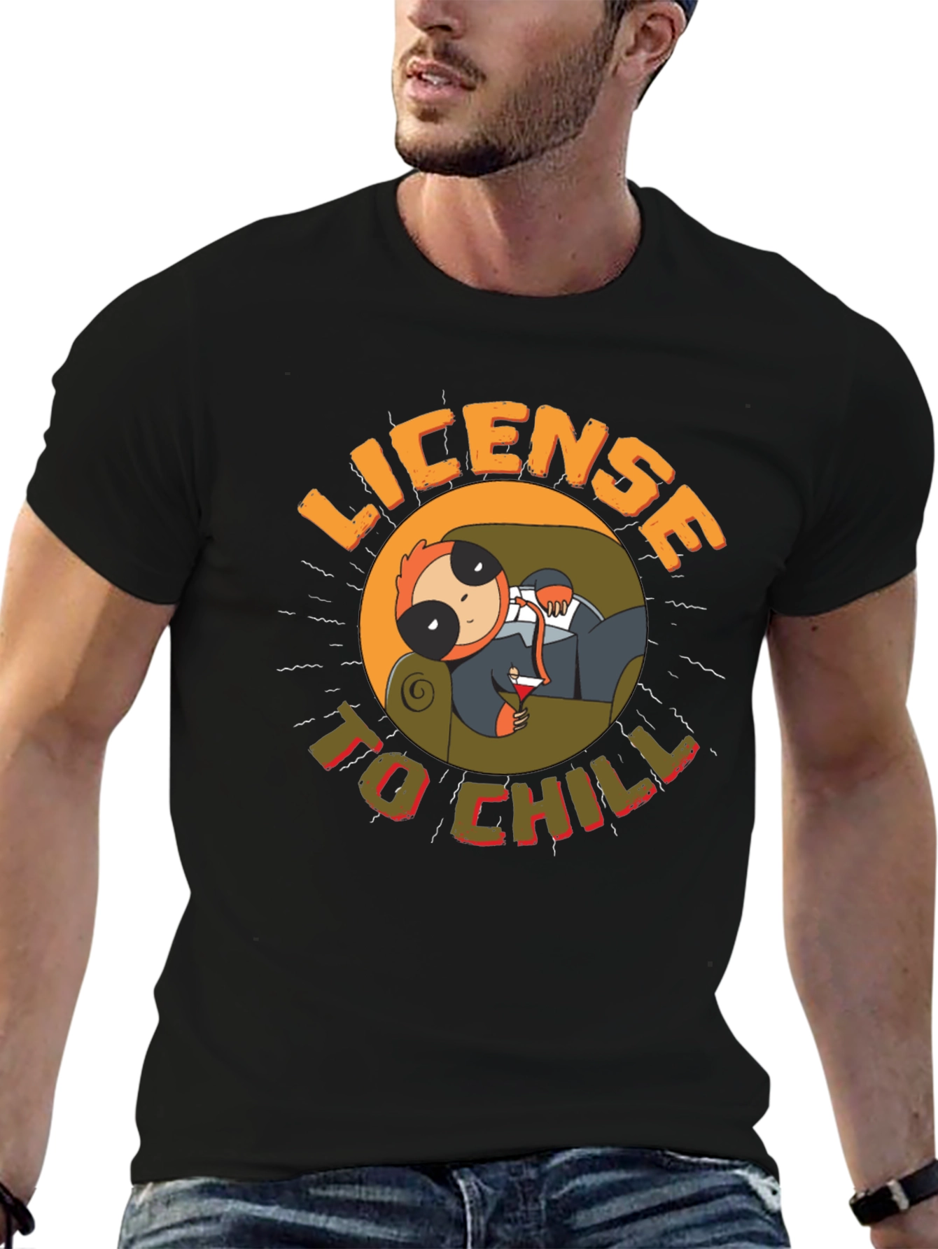 License to Chill Sloth Graphic Tee - Relaxed Style