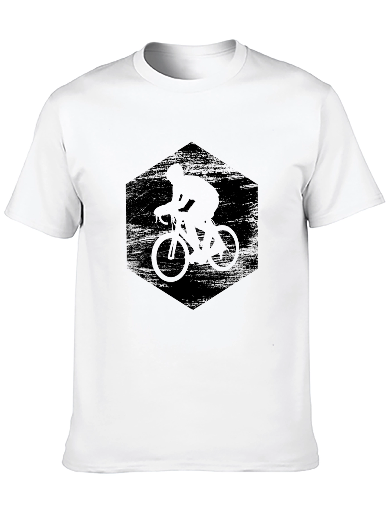 Mens Black Cycling Silhouette Graphic Tee