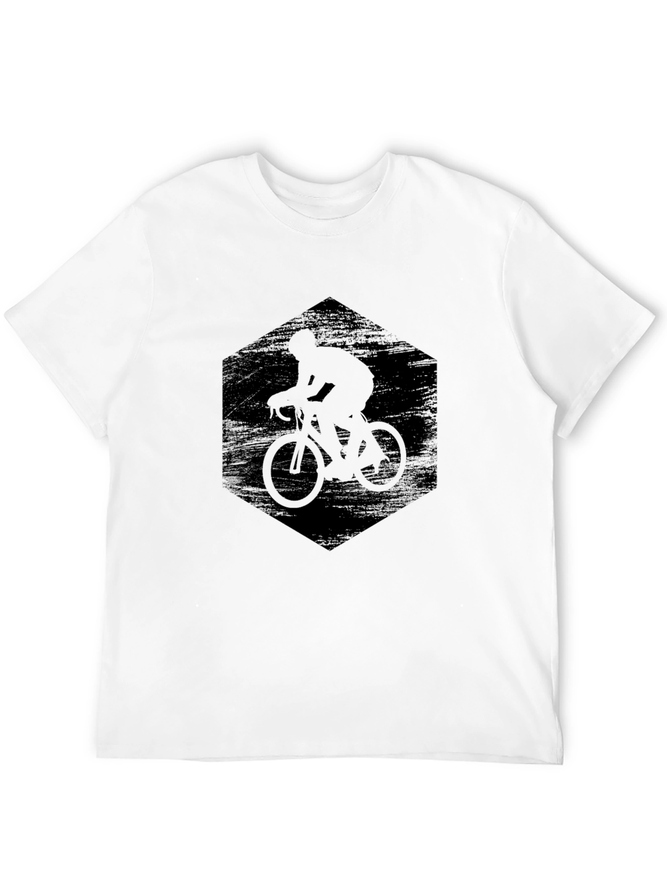 Mens Black Cycling Silhouette Graphic Tee