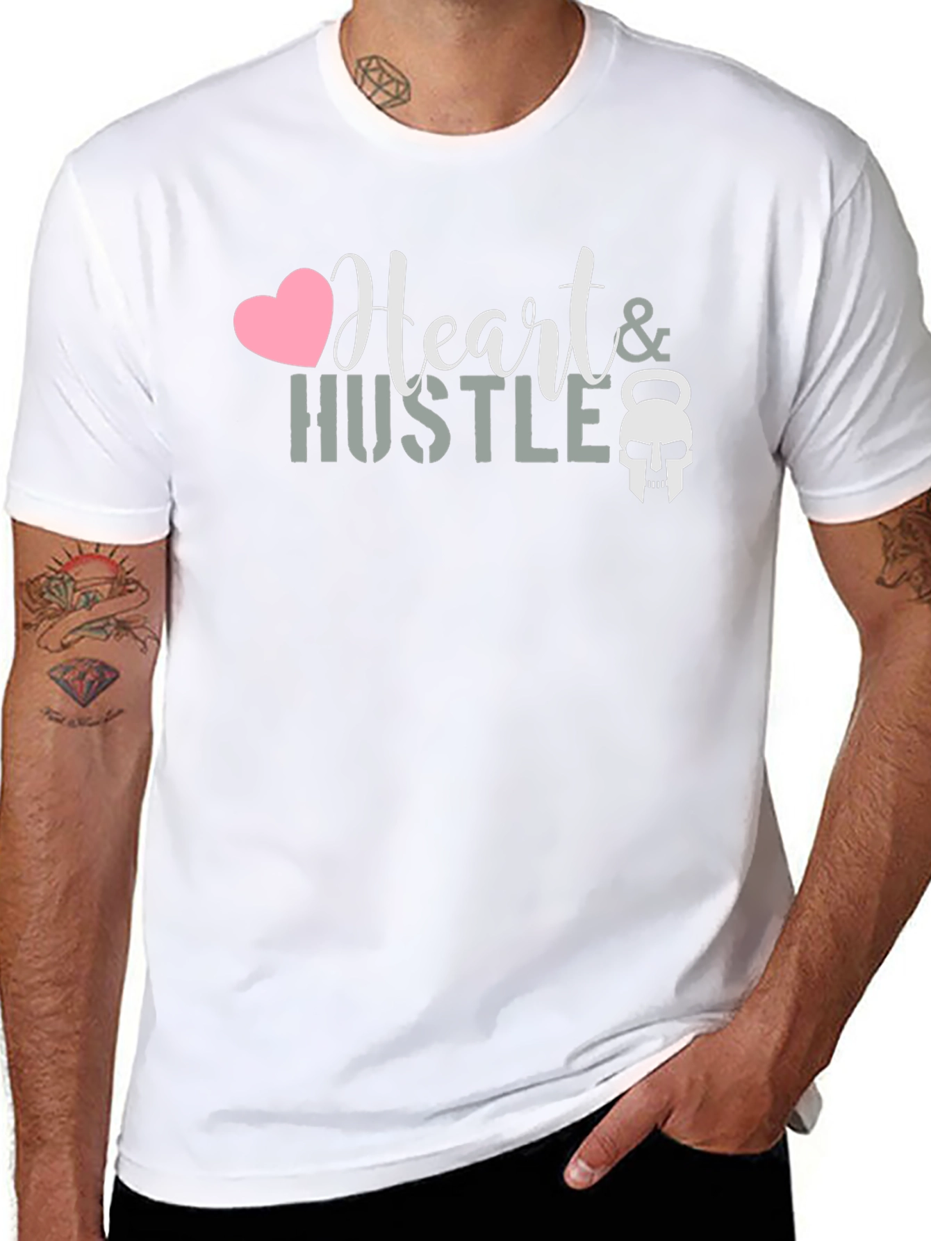 Heart & Hustle Graphic Black T-Shirt