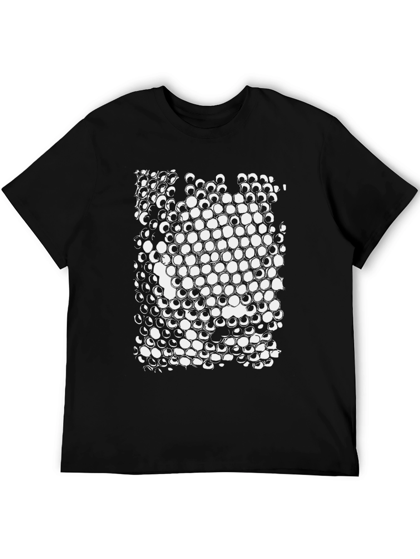 Abstract Geometric Pattern Black T-Shirt