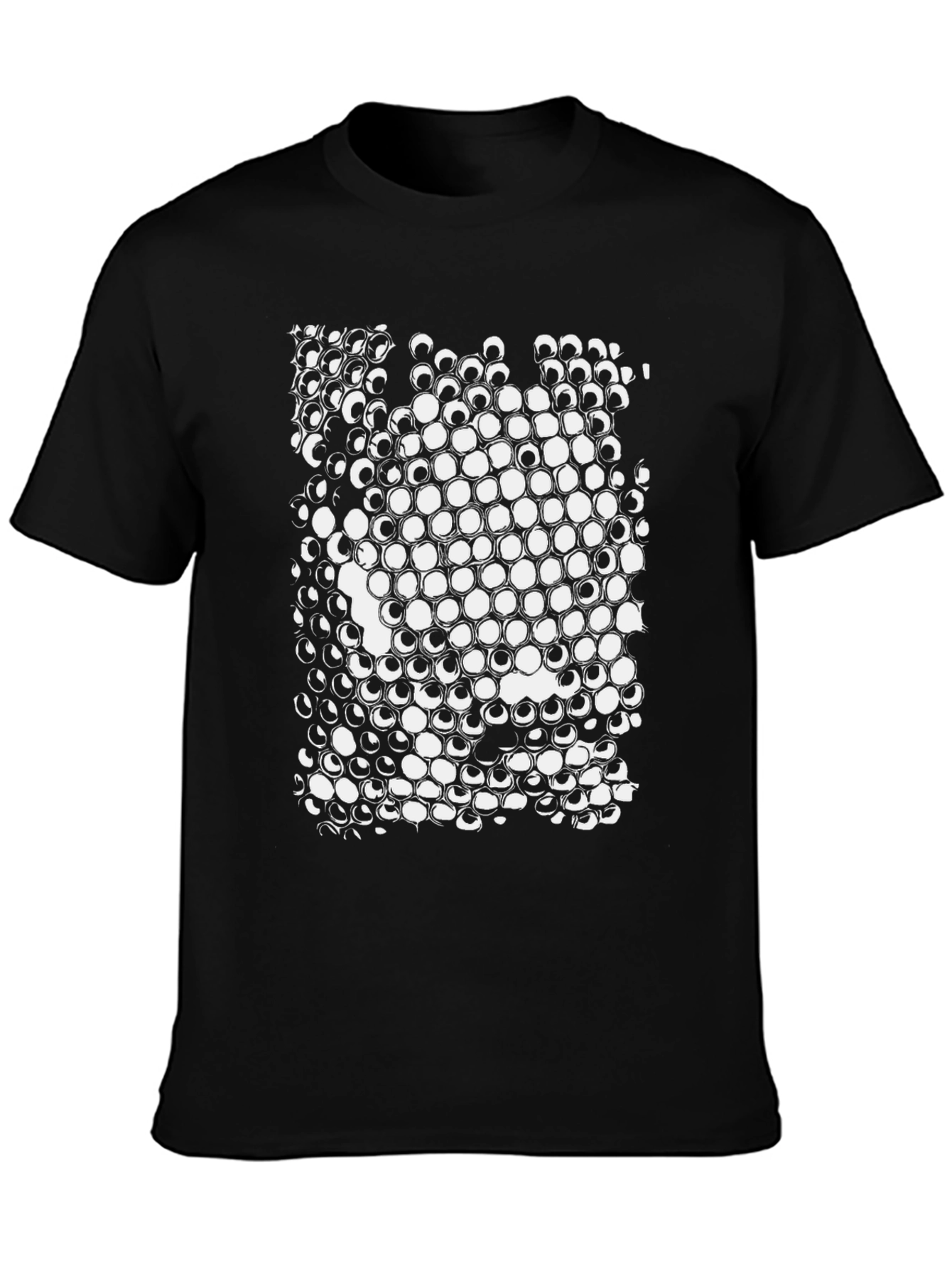 Abstract Geometric Pattern Black T-Shirt