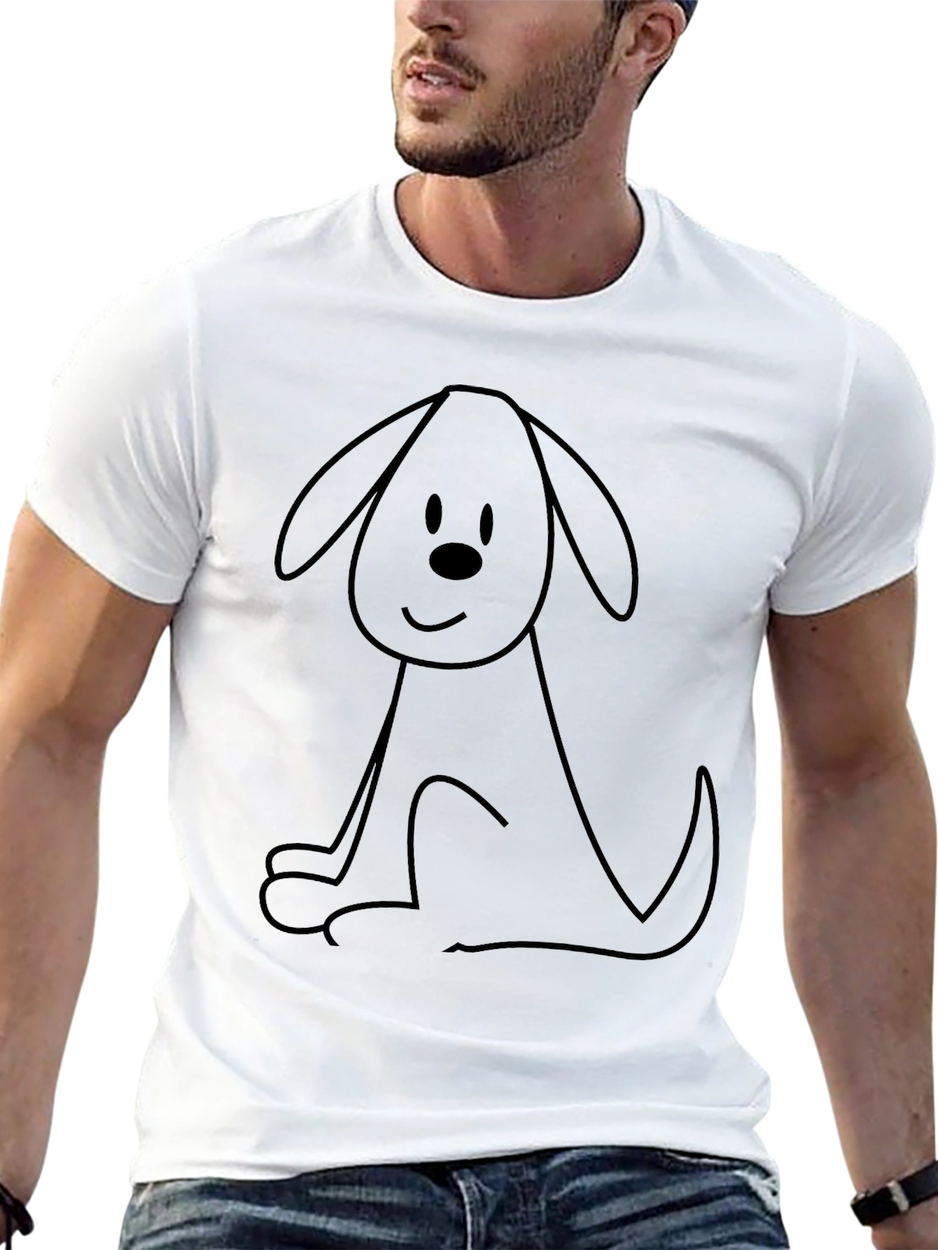 Dog Outline Black Tee - Cute Graphic T-Shirt