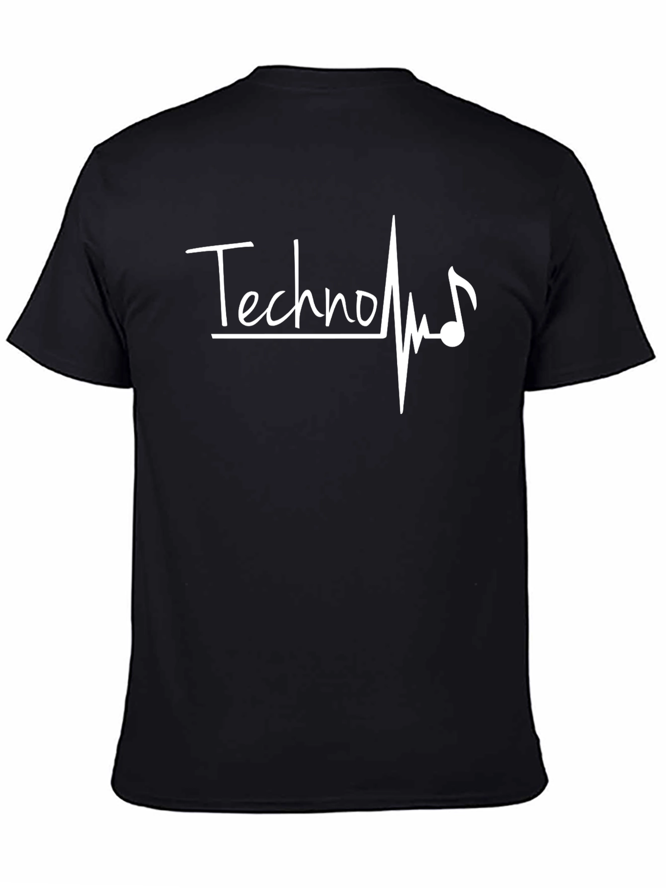 Techno Music Heartbeat T-Shirt - Black