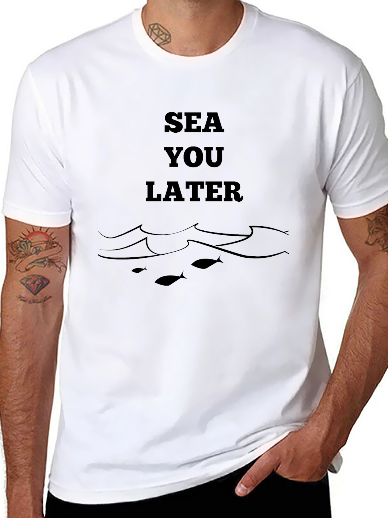 Sea You Later Black Graphic T-Shirt