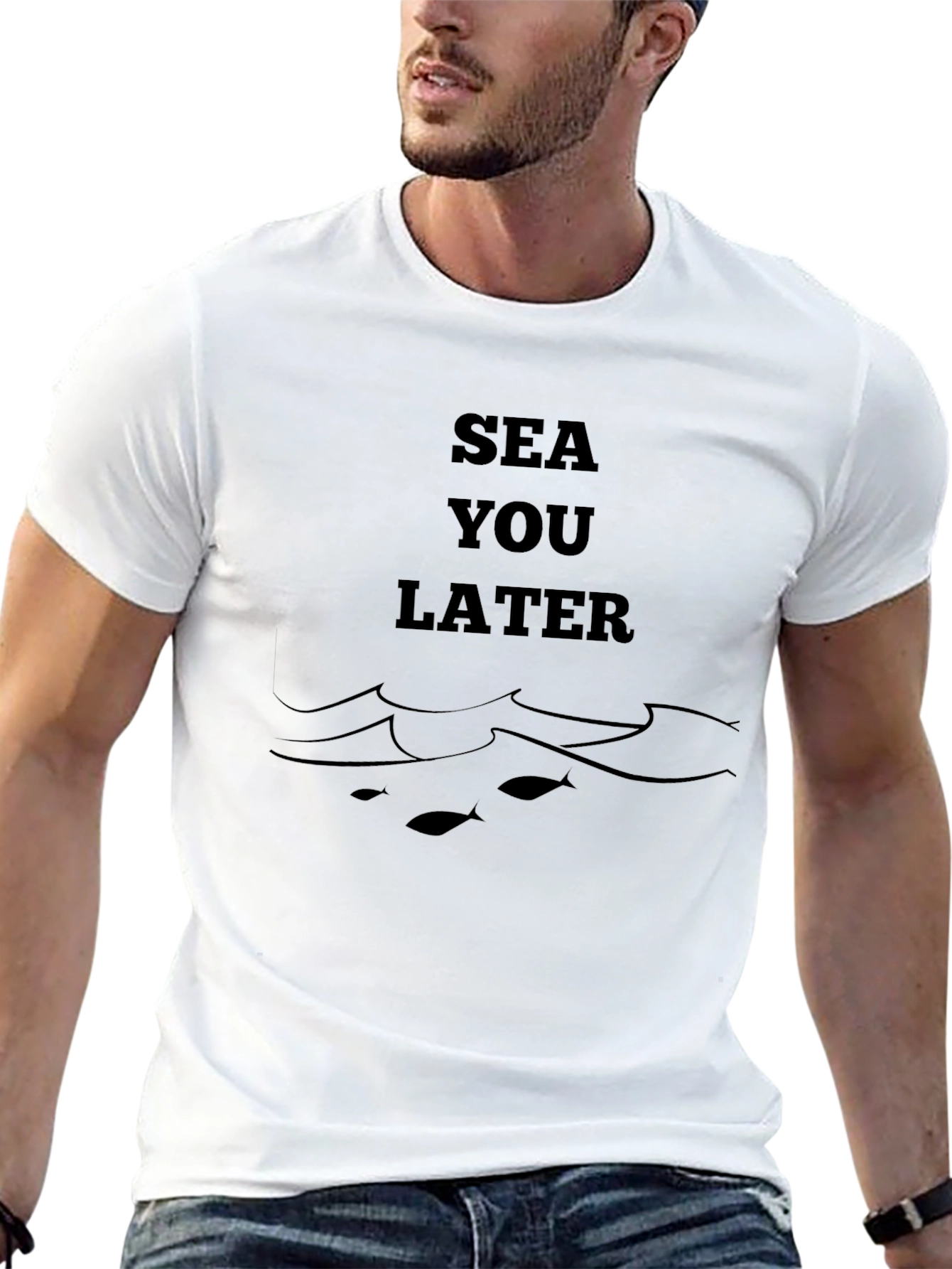 Sea You Later Black Graphic T-Shirt