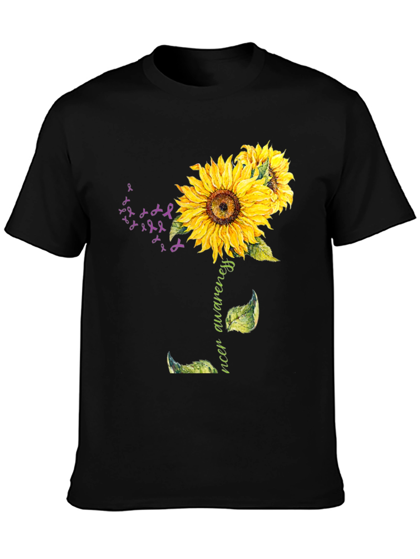 Sunflower Cancer Awareness Graphic T-Shirt