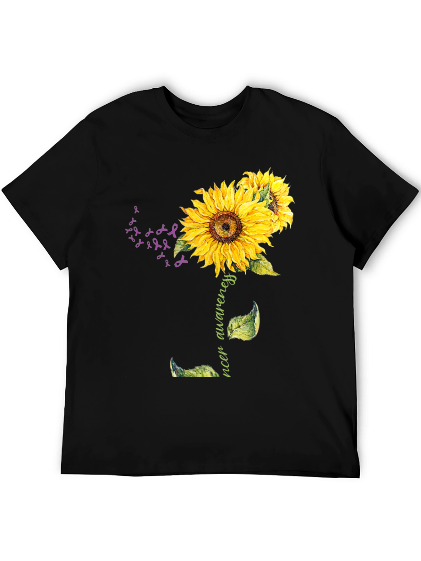 Sunflower Cancer Awareness Graphic T-Shirt