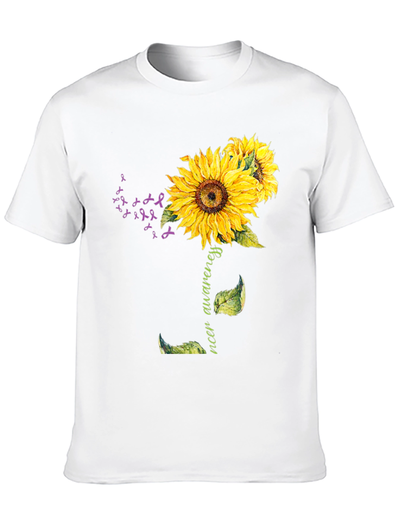 Sunflower Cancer Awareness Graphic T-Shirt