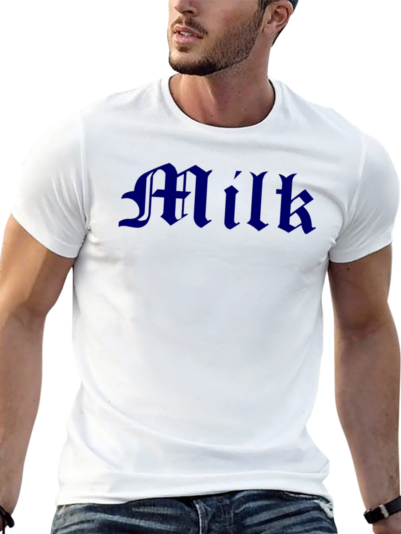 Milk Graphic Tee - Black Cotton T-Shirt