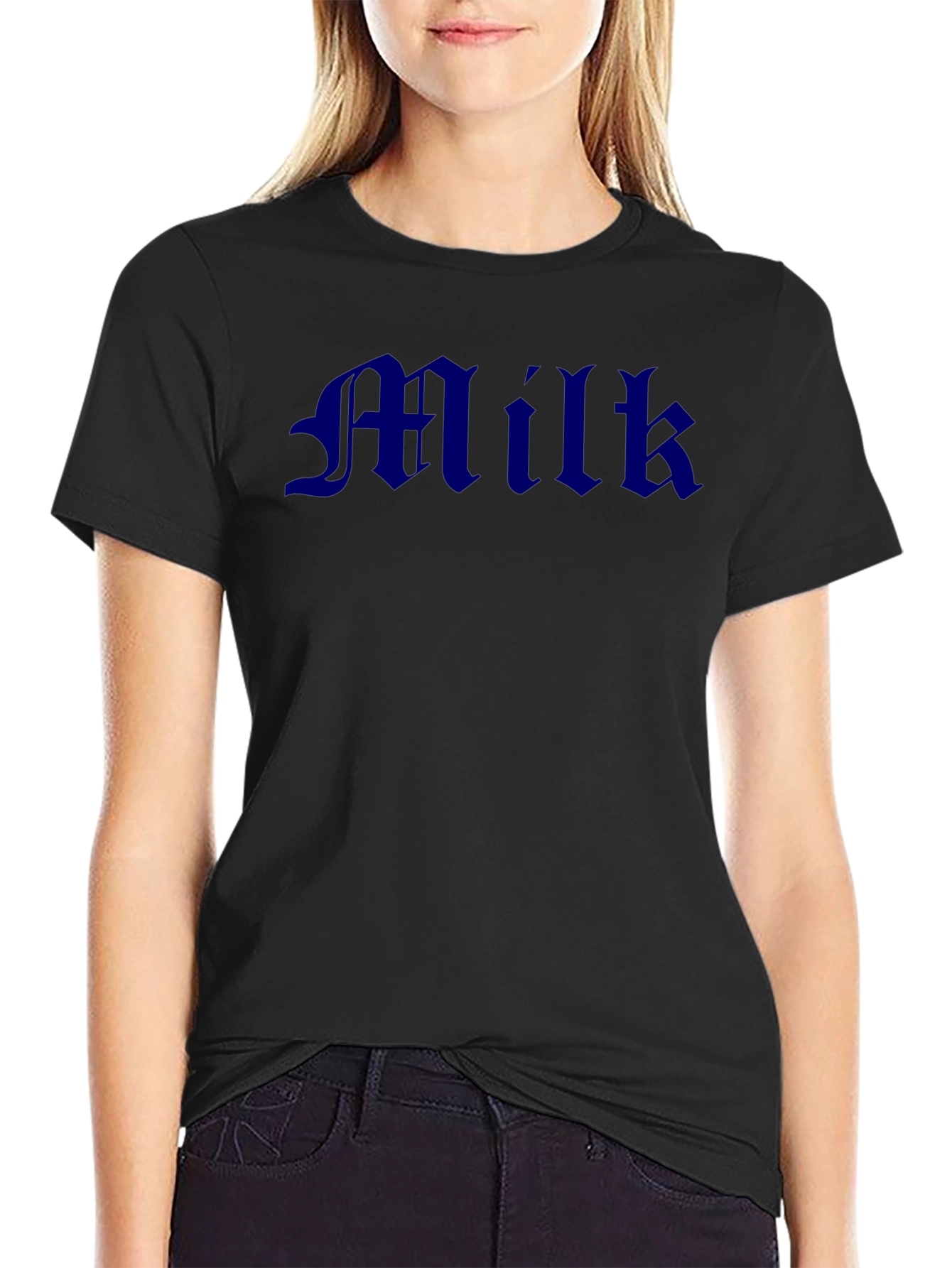 Milk Graphic Tee - Black Cotton T-Shirt