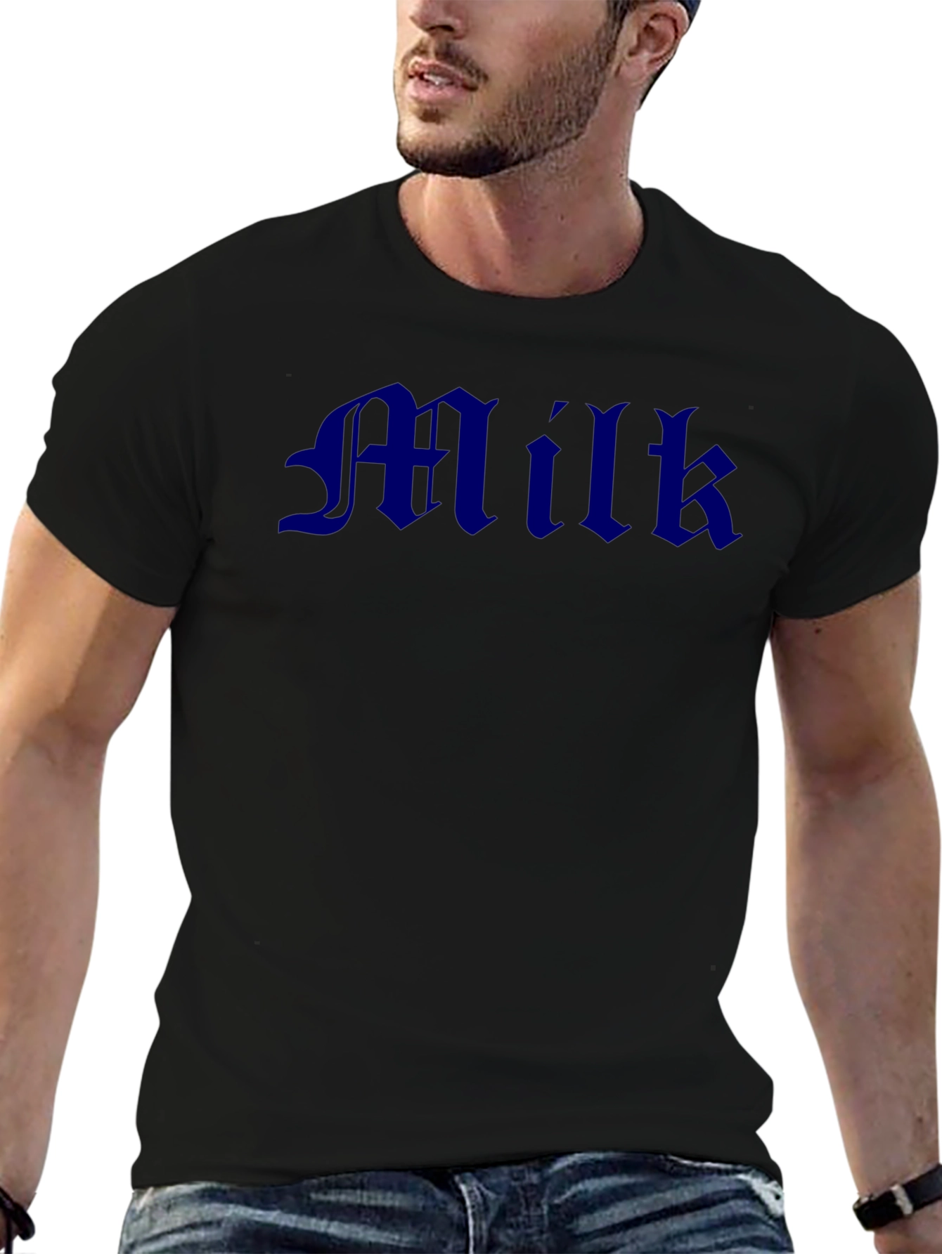 Milk Graphic Tee - Black Cotton T-Shirt