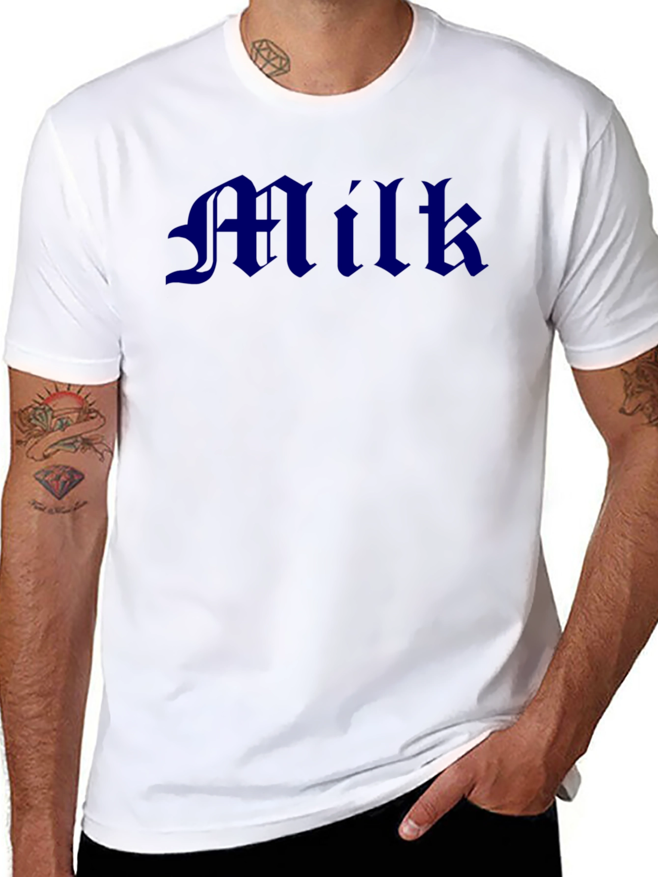 Milk Graphic Tee - Black Cotton T-Shirt