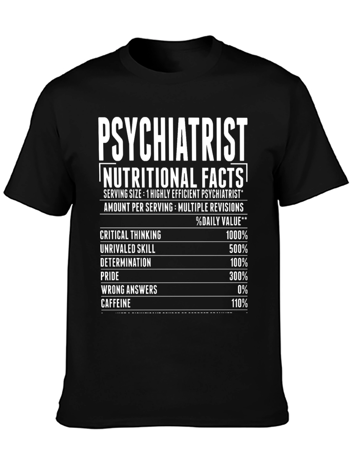 Psychiatrist Nutritional Facts T-Shirt