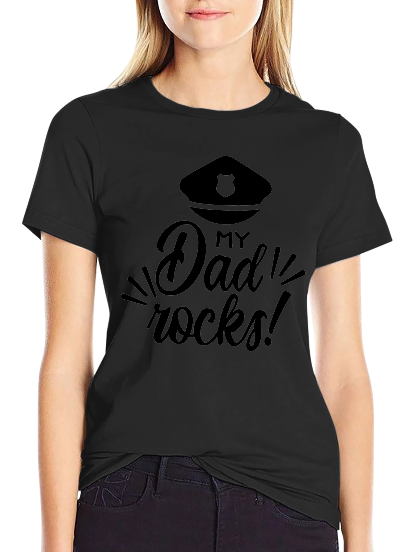 My Dad Rocks! T-Shirt - Police Officer Design