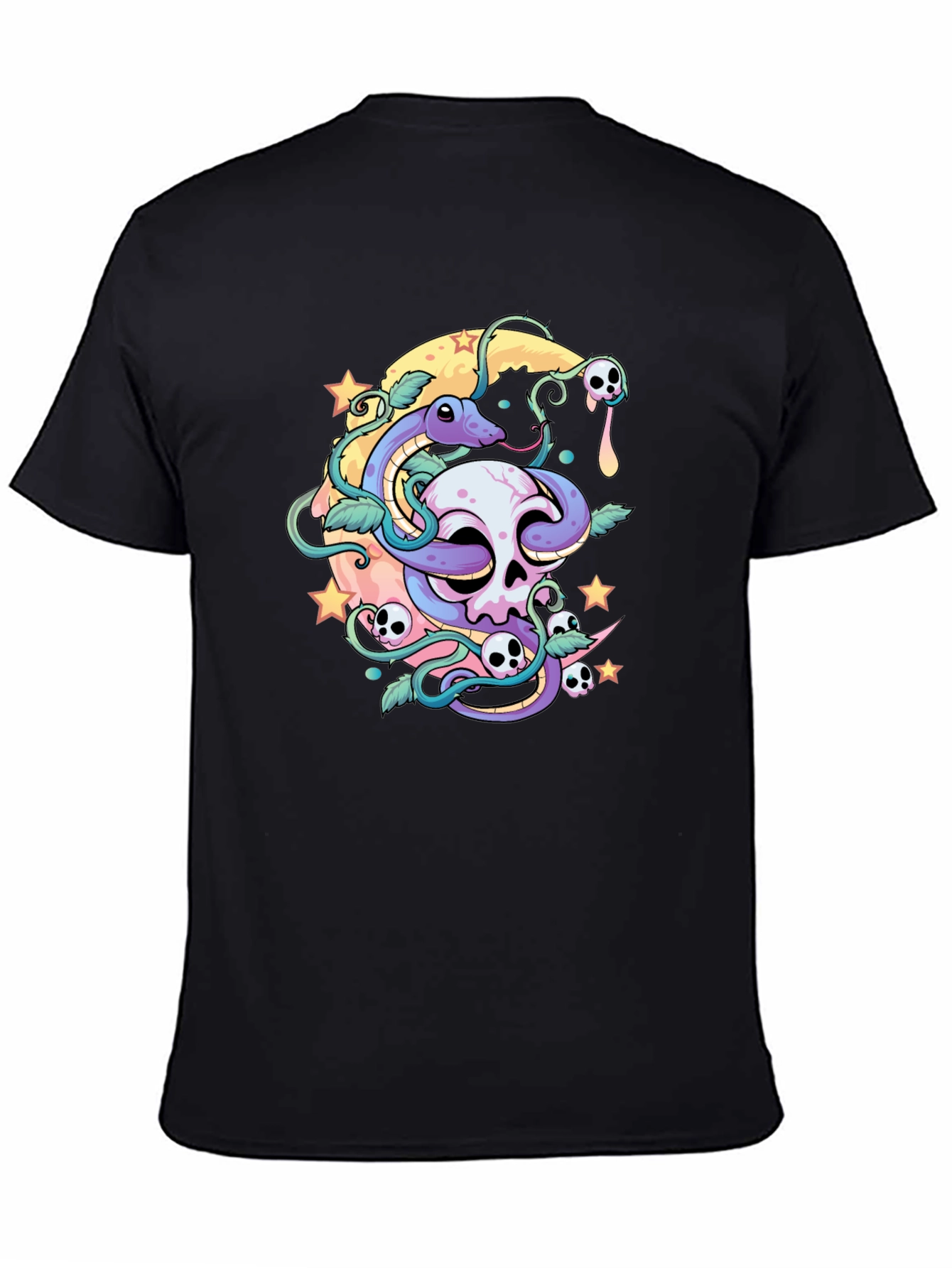 Skull Snake Moon Graphic T-Shirt