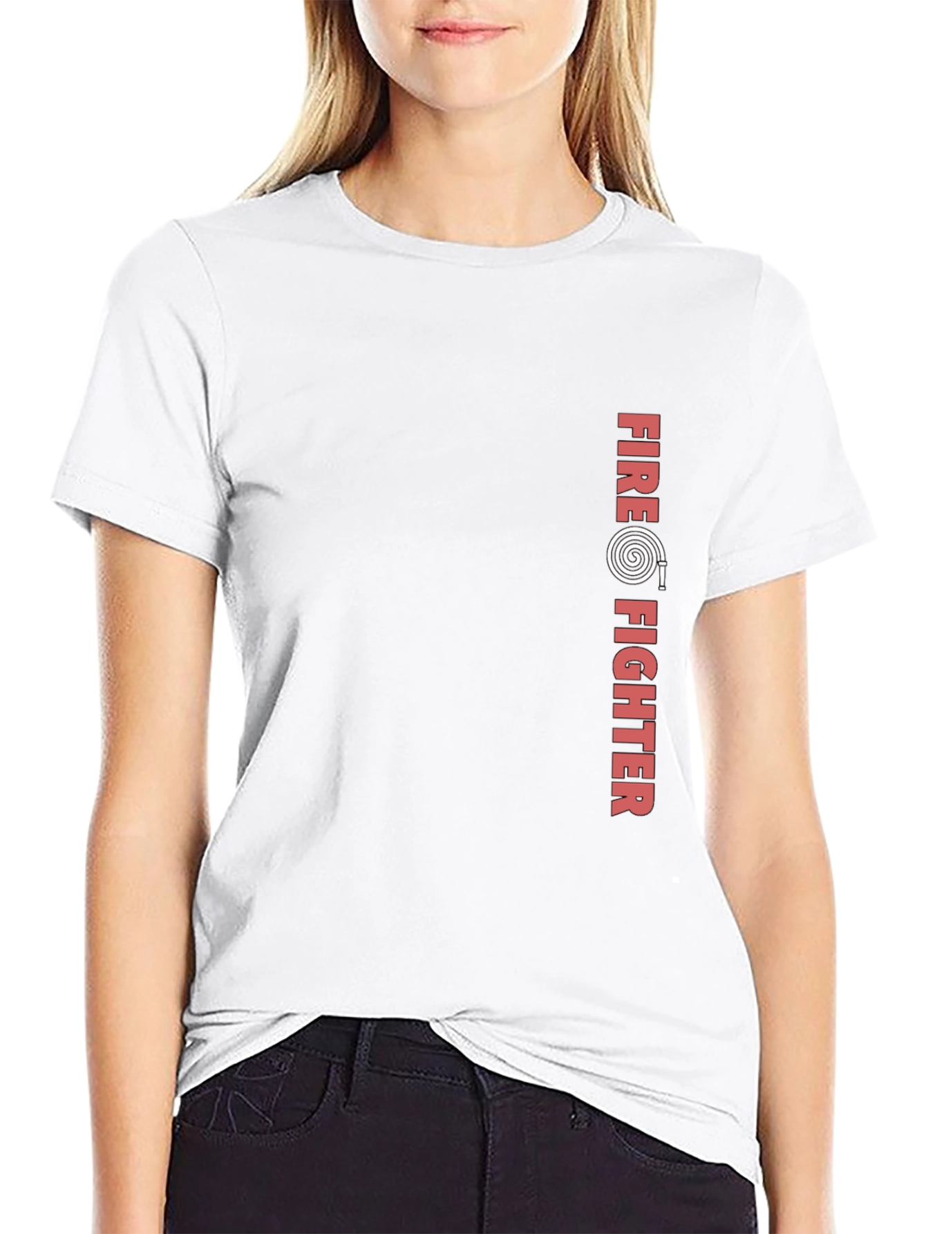 Firefighter Graphic Print Black T-Shirt